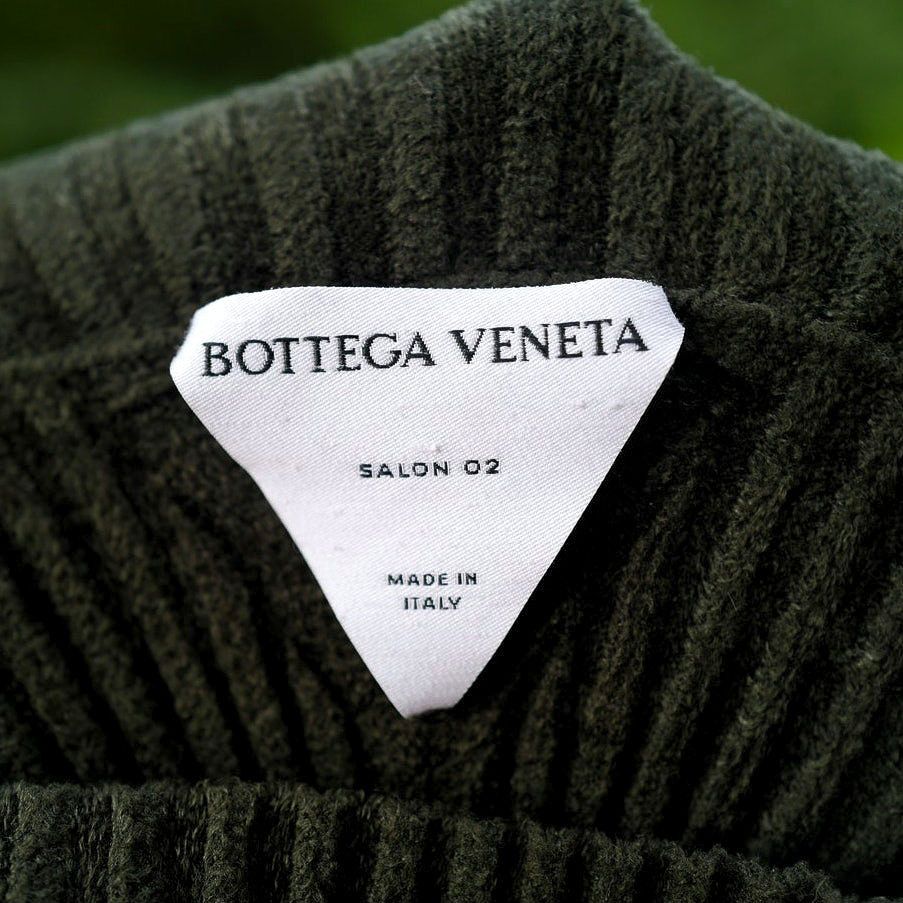Bottega Veneta Bottega Veneta Salon 02 Army Green Ribbed Knit Sweater | NEW Size L / US 10 / IT 46 - 17 Thumbnail