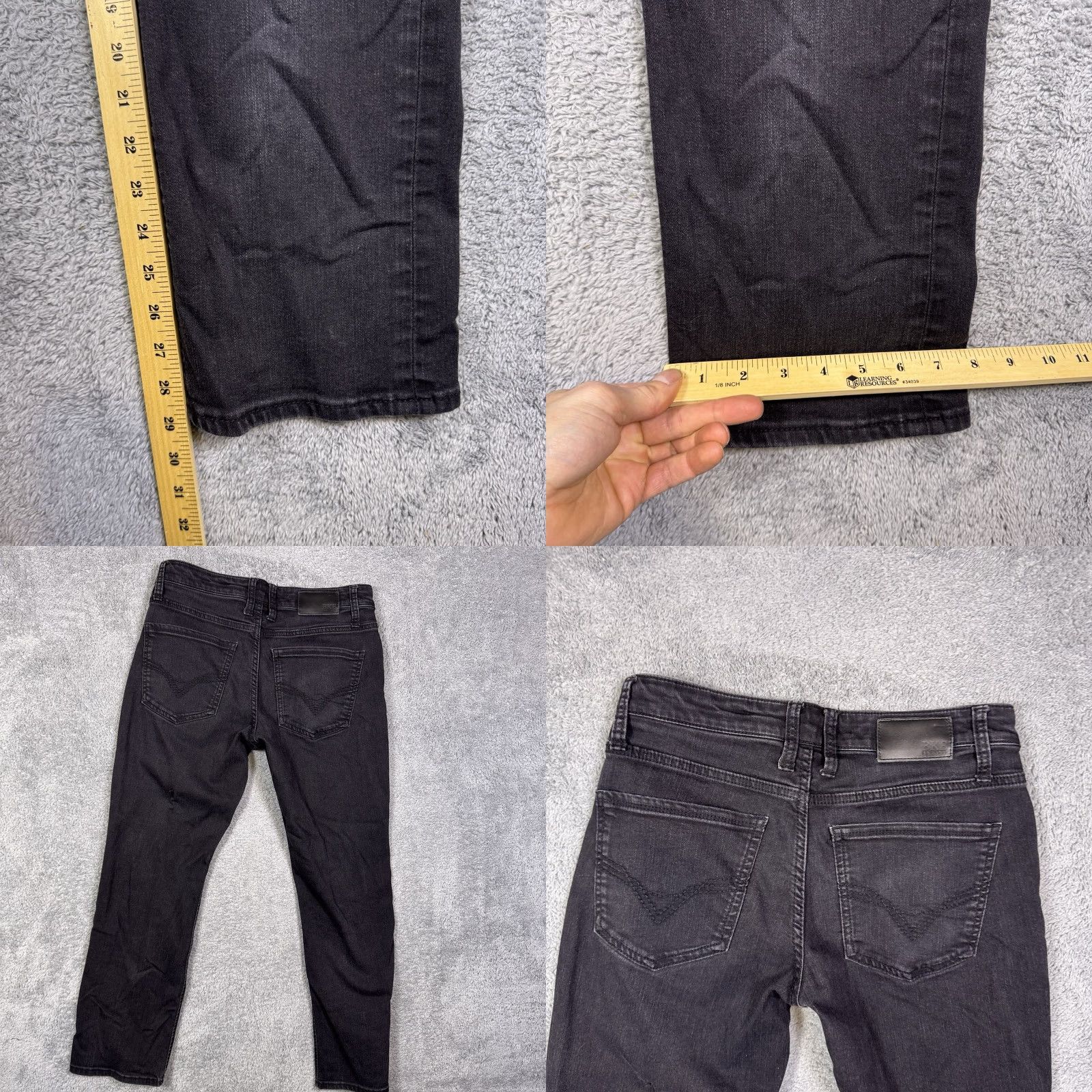 BKE BKE Jake Jeans Men 31x30 Straight Dark Whisker Cowboy Stretch Black Denim Grunge Size US 31 - 8 Thumbnail