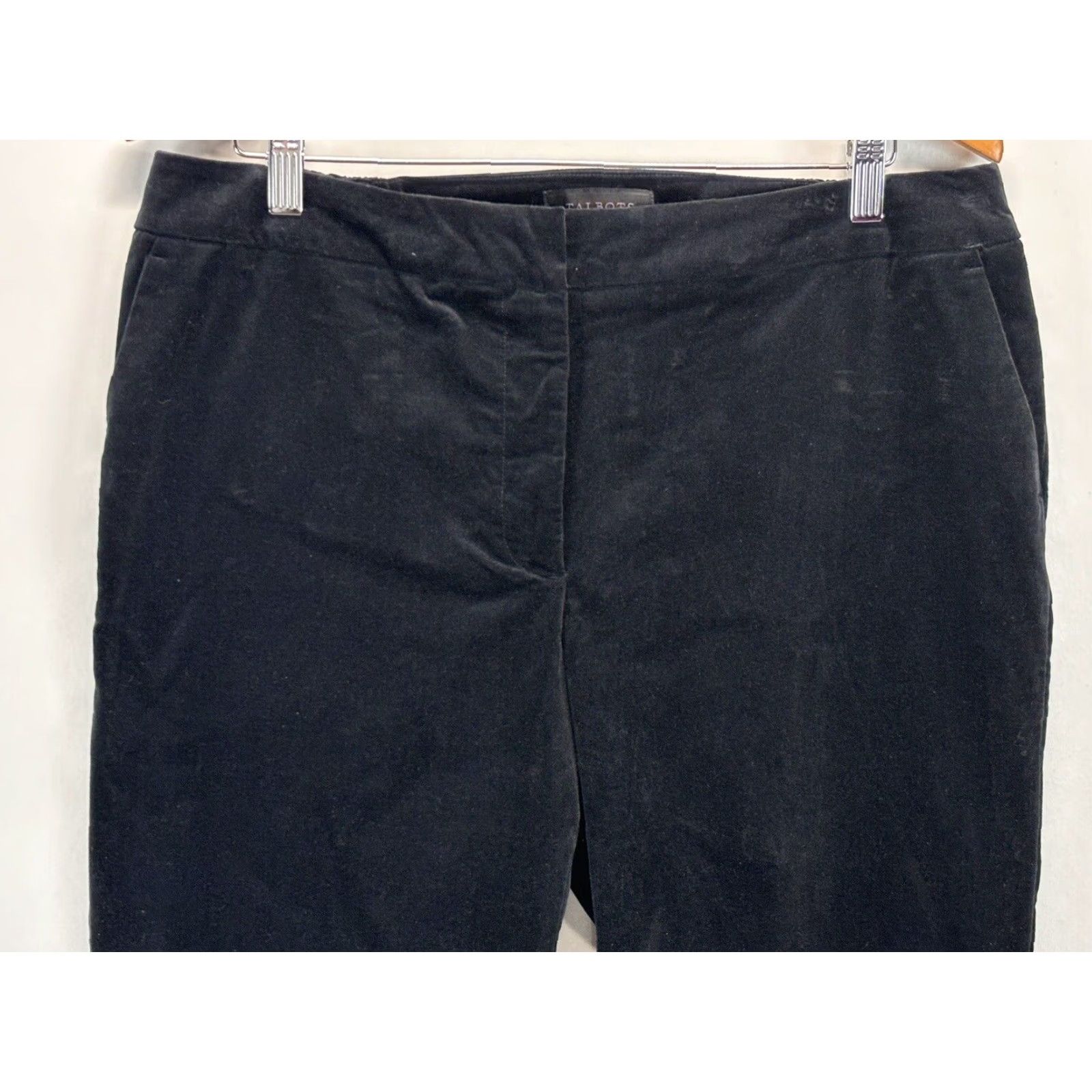 Talbots Talbots Hampshire Ankle Velvet Pants 14W Plus Black Elastic Sides Womens Size 36" / US 14 / IT 50 - 2 Thumbnail