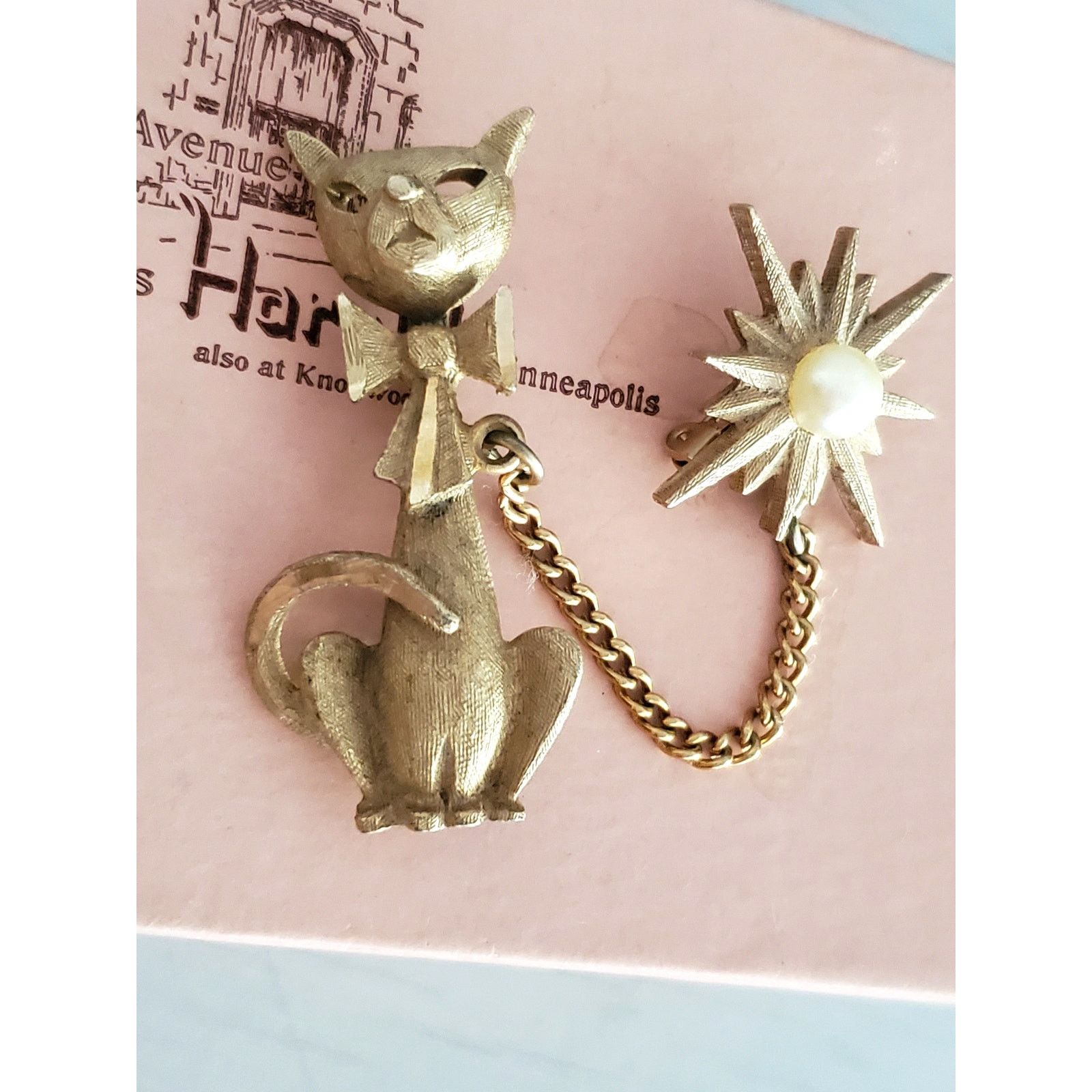 Other Vintage MCM Cat Star Burst Sweater Chatelaine Brooch Pin Size ONE SIZE - 2 Thumbnail