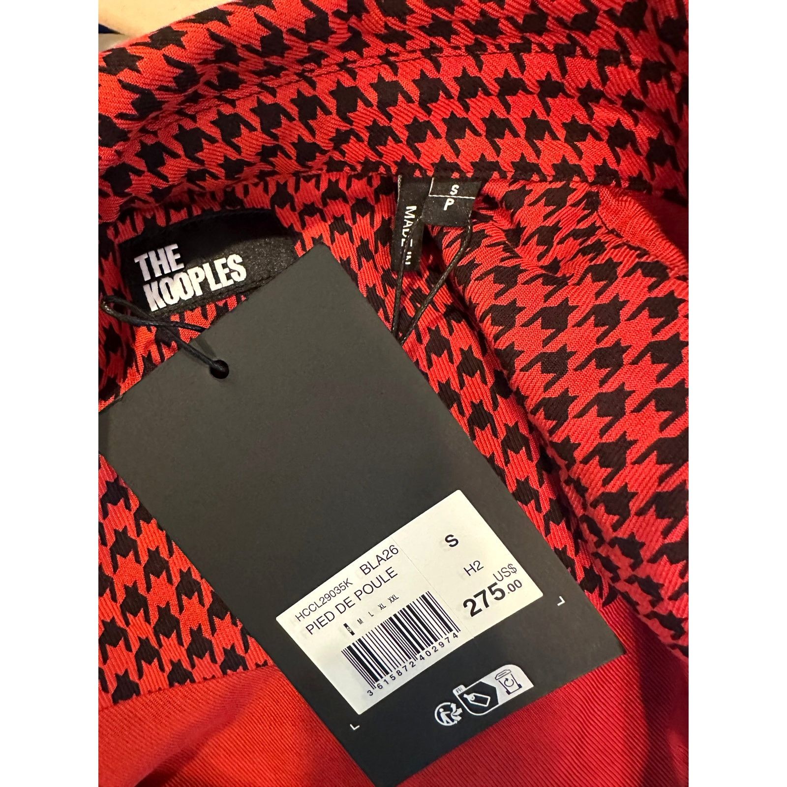 The Kooples The Kooples Mens Black and Red Houndstooth Shirt Snaps S Size US S / EU 44-46 / 1 - 15 Thumbnail