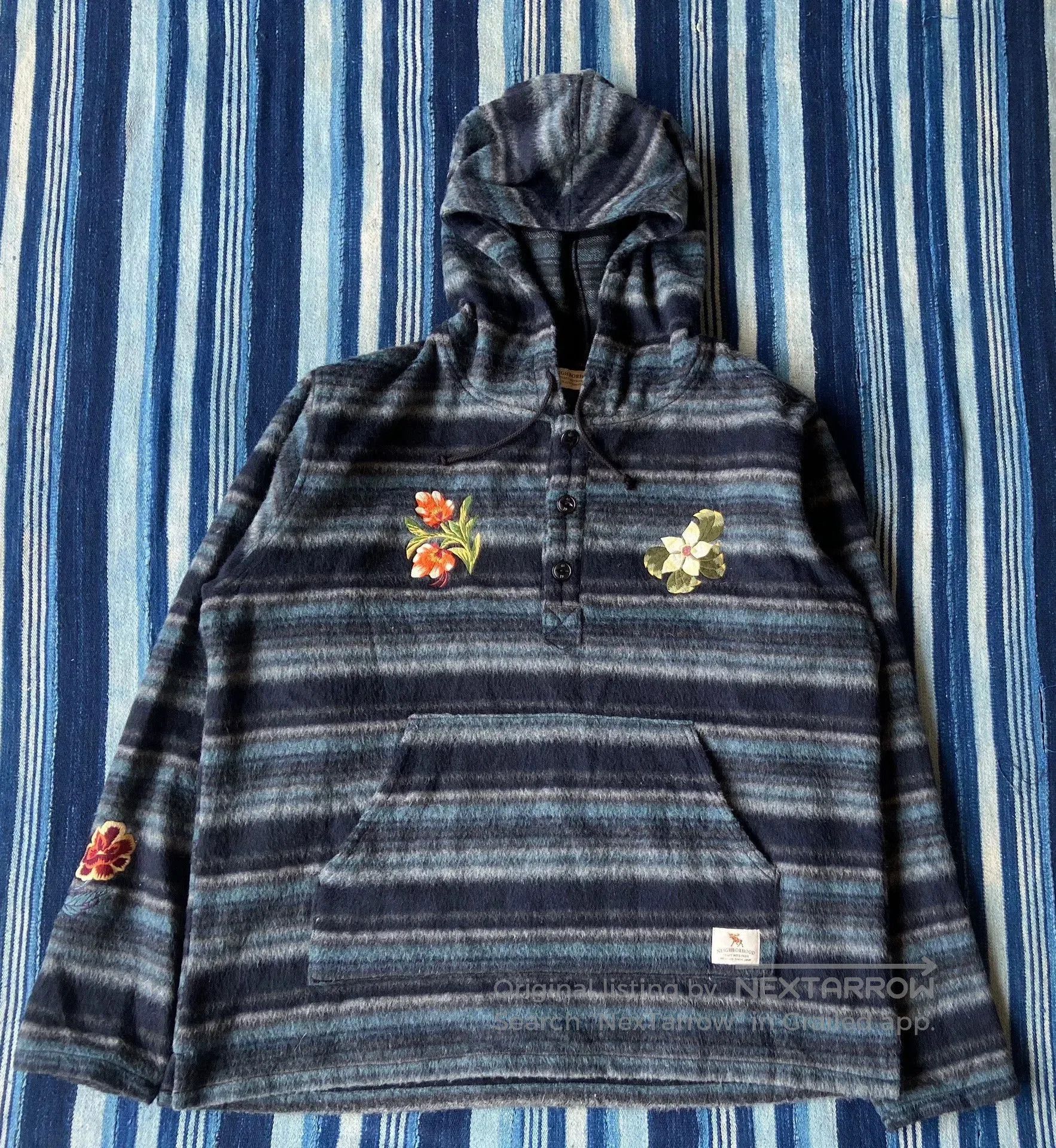 Neighborhood neighborhood embroidered wool hoodie sweatshirt. Size US XL / EU 56 / 4 - 1 Thumbnail