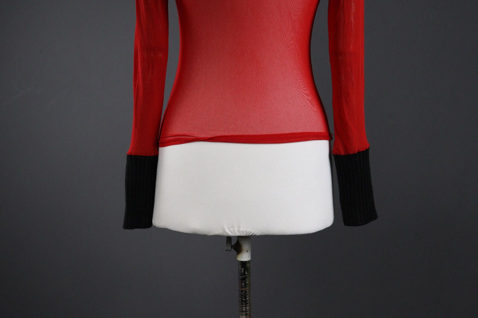Designer Quinze Heures Trente Illusion Casual High Neck Mesh Sweater Size M / US 6-8 / IT 42-44 - 7 Thumbnail
