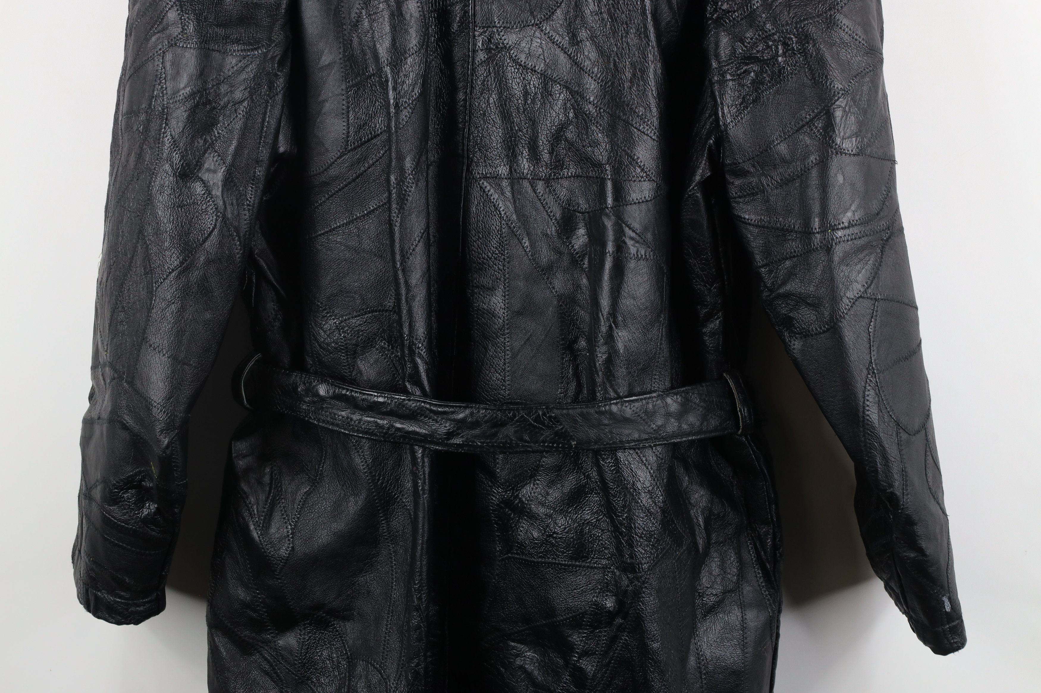 Vintage Vintage 90s Streetwear Belted Leather Trench Coat Jacket Size XL / US 12-14 / IT 48-50 - 16 Thumbnail