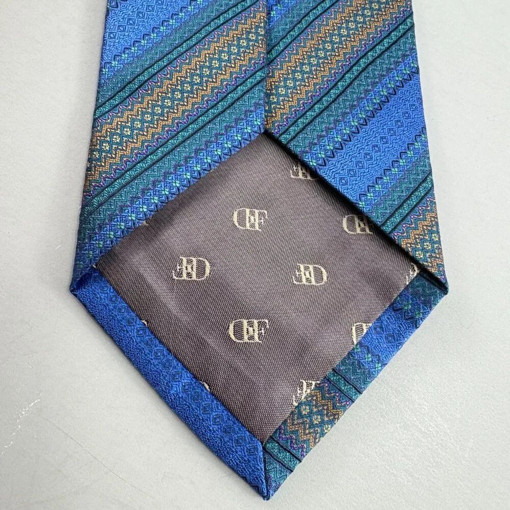 Other Daniel De Fasson Blue / Copper Striped Men's Tie 4" x 60" Size ONE SIZE - 3 Thumbnail