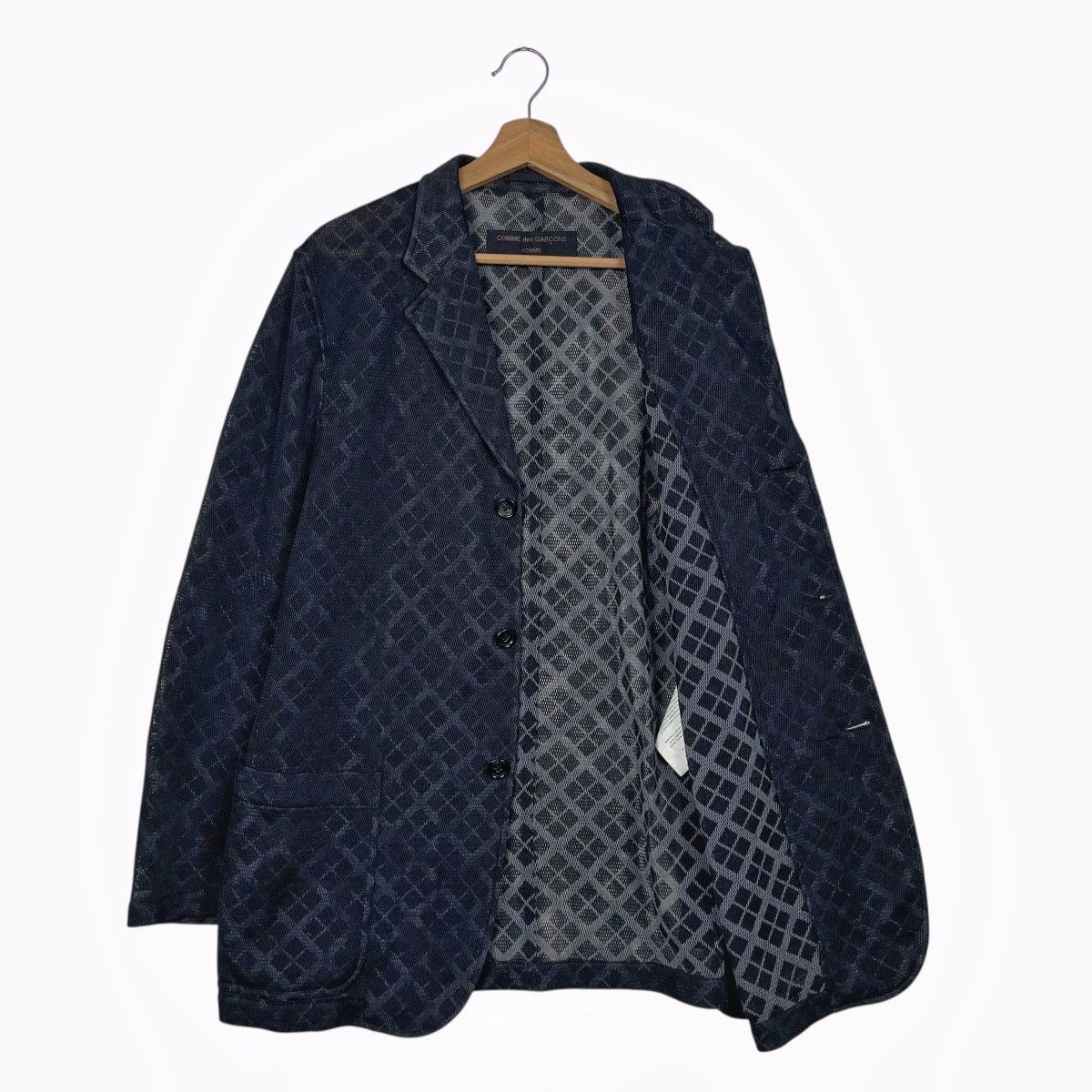 Comme des Garcons Homme Vintage AD2001 Comme Des Garcons See Through Mesh Jacket Size US L / EU 52-54 / 3 - 9 Thumbnail
