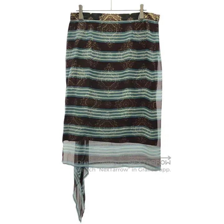Dries Van Noten Dries Van Noten Mosaic Pattern Silk Midi Skirt Size 37" - 2 Thumbnail