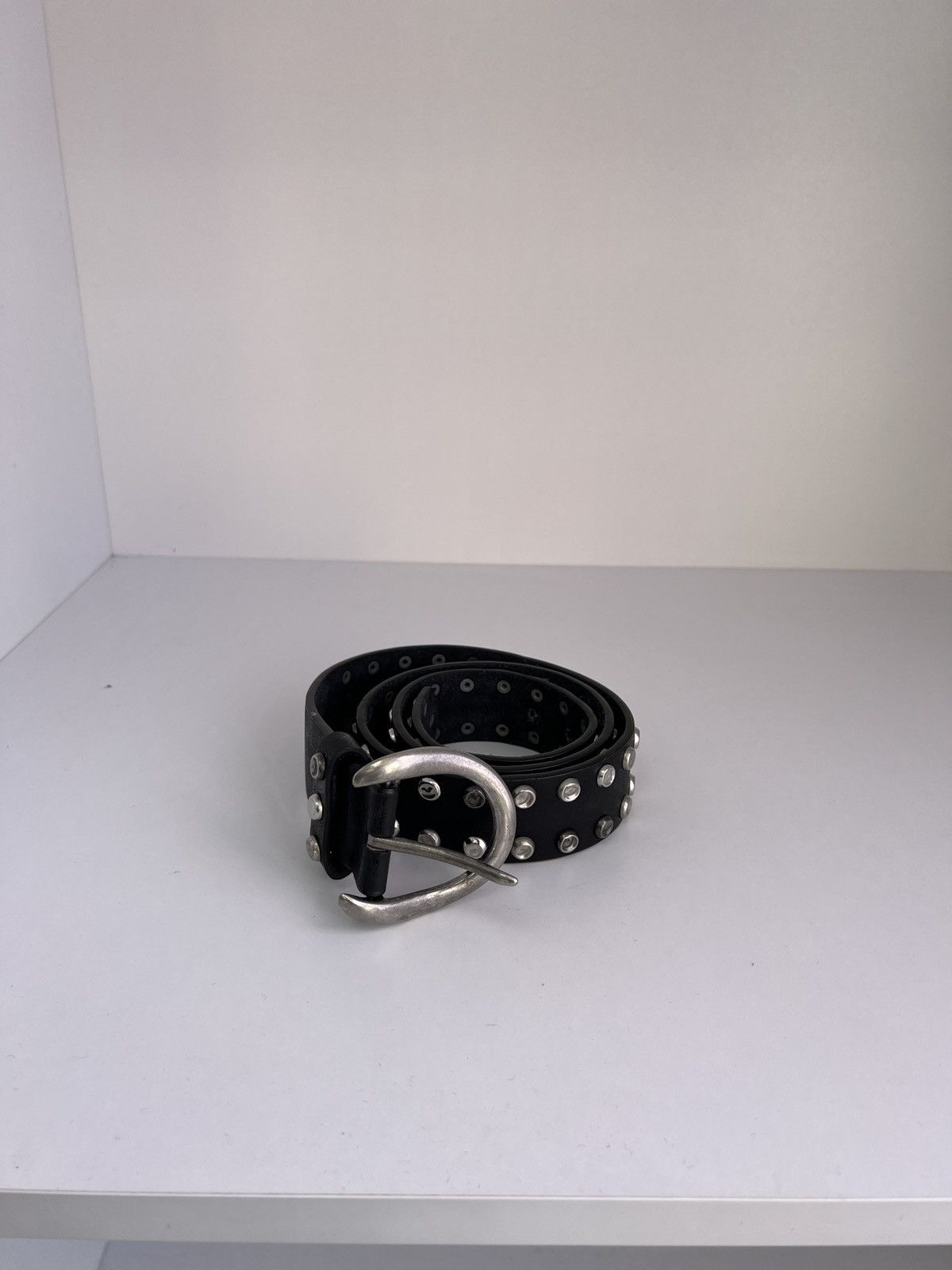 Japanese Brand × Vintage Vintage Y2K Archival Black Leather Belt Size ONE SIZE - 3 Thumbnail