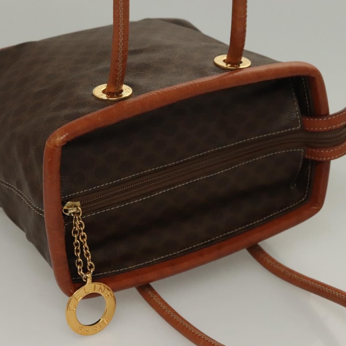 Celine CELINE Macadam Canvas Hand Bag Pvc Leather Brown Gold Size ONE SIZE - 6 Thumbnail