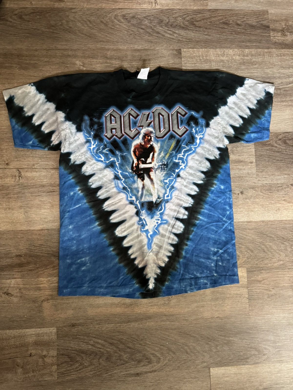 Liquid Blue Vintage 2004 AC/DC Let There Be Rock dye die Liquid Blue Size US L / EU 52-54 / 3 - 3 Thumbnail