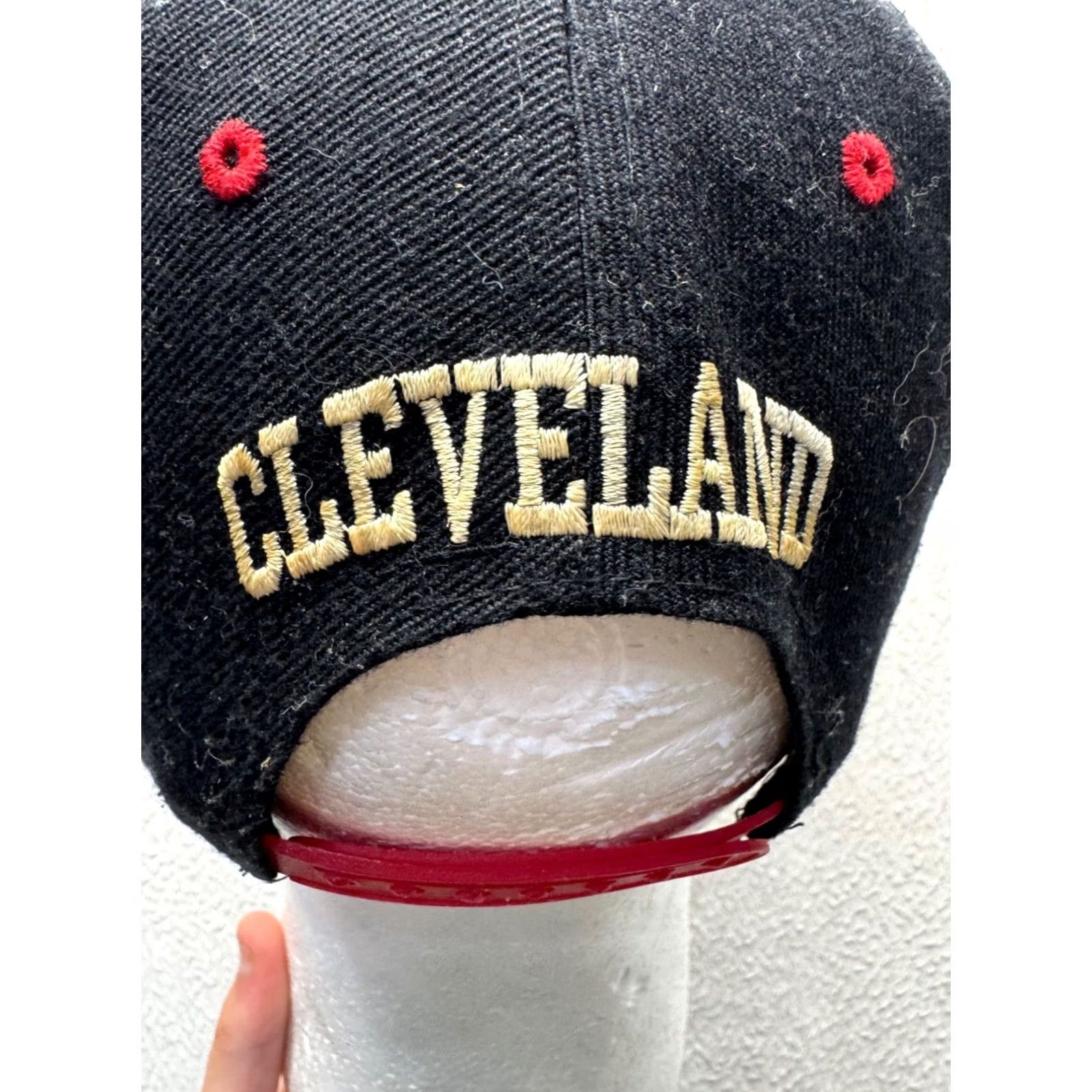 Logo 7 Headcoverz Cleveland Hat Snapback Adjustable Embroidered Logo Baseball Cap Mens One Size Black Red Size ONE SIZE - 6 Thumbnail