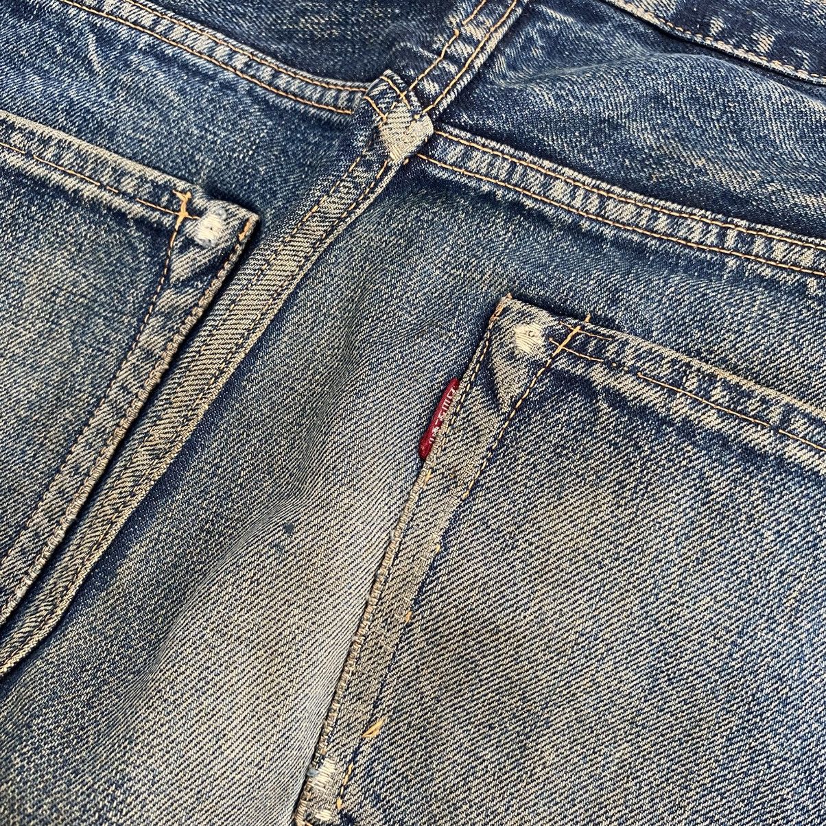 Denime Vintage Denime Japan Faded Blue Distressed Selvedge Jeans Size US 31 - 18 Thumbnail