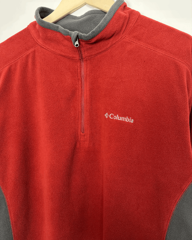 Columbia Columbia 1/4 Zip Two Tone Red/Gray Fleece Pullover XXL / 2XL Size US XXL / EU 58 / 5 - 4 Thumbnail