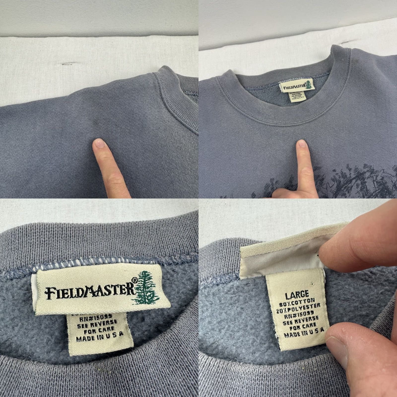 Vintage VINTAGE Fieldmaster Sweatshirt Adult Large Blue Nature 90s Mens Size US L / EU 52-54 / 3 - 8 Thumbnail