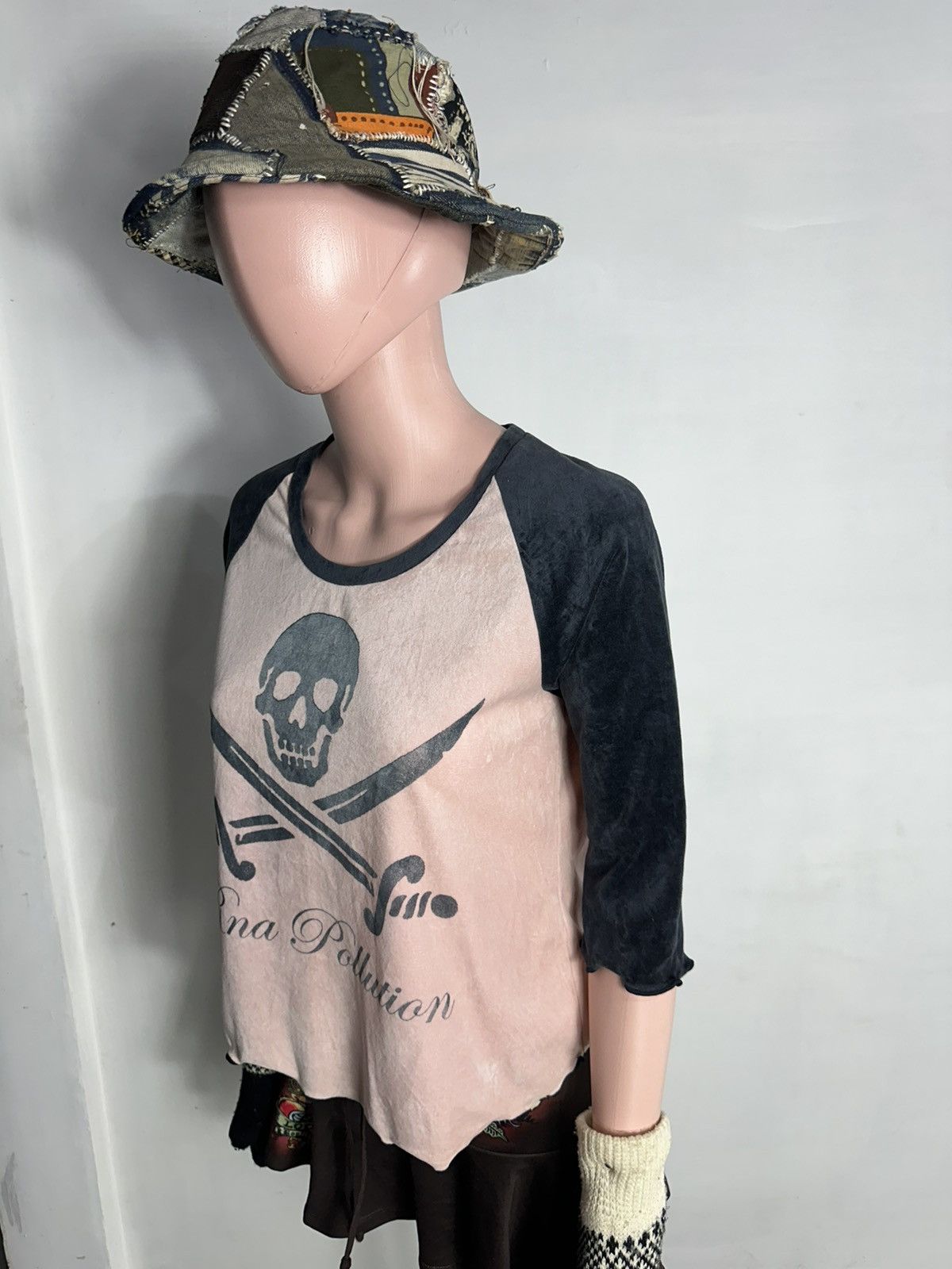 Japanese Brand RNA Slang Japan Love Spread 3/4 Sleeve Skull Pirate Punk Size M / US 6-8 / IT 42-44 - 3 Thumbnail