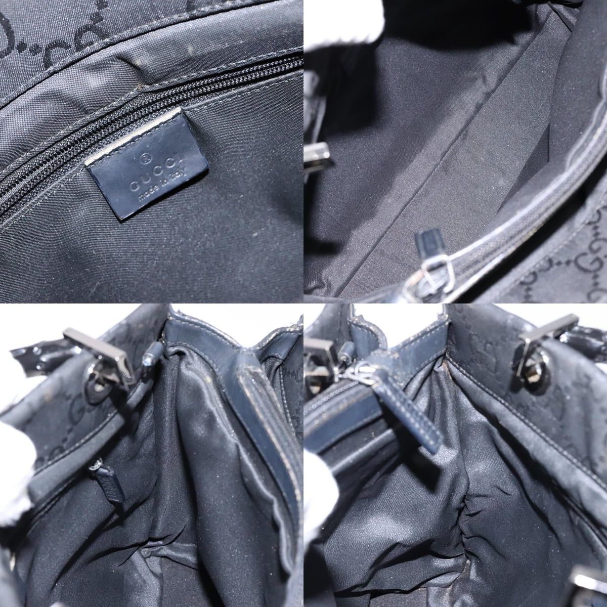 Gucci GUCCI GG Canvas Bamboo Hand Bag Nylon Black Silver 002 002 Size ONE SIZE - 11 Thumbnail