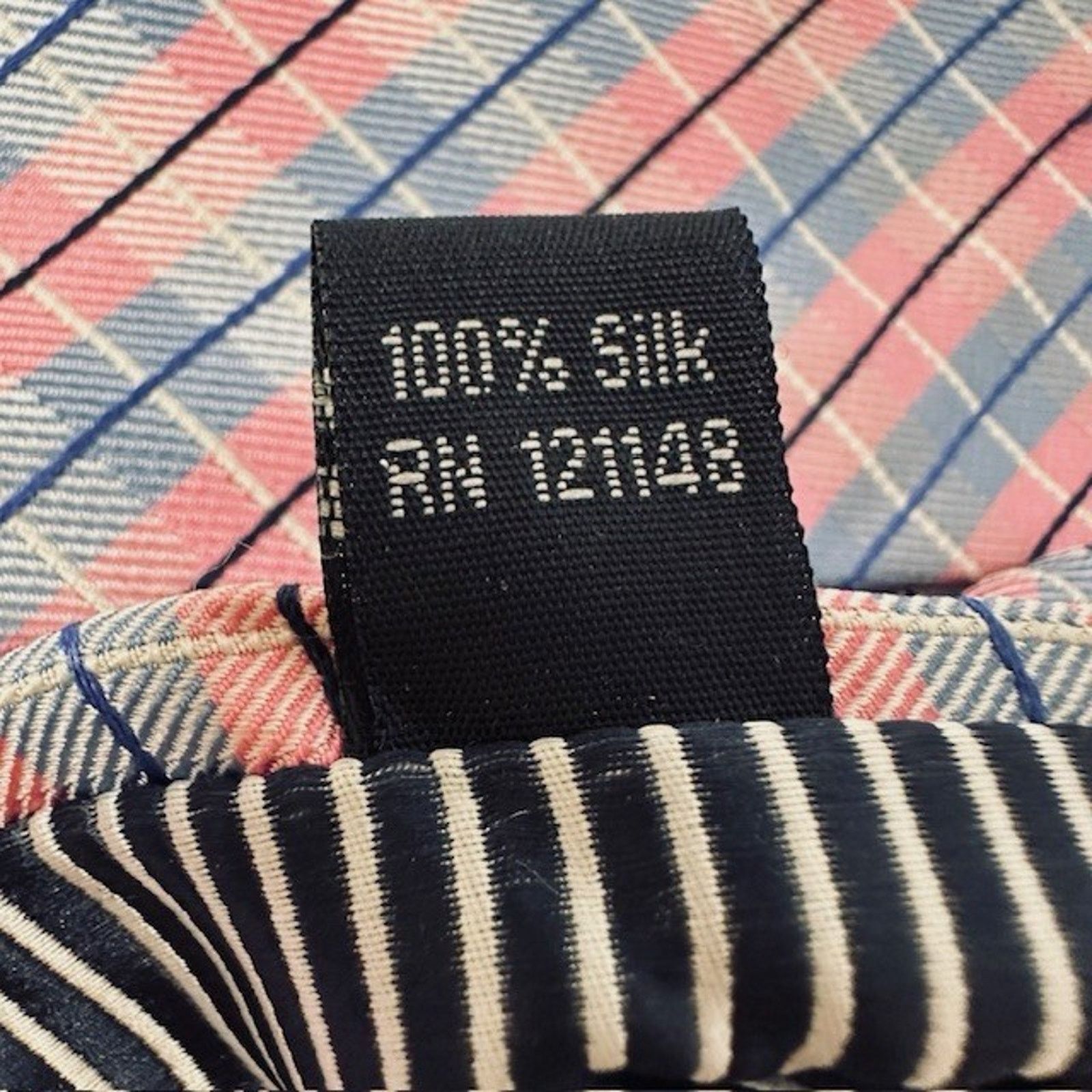 Nautica NAUTICA Men's 100% Silk Classic Necktie Designer Pink/Blue Size ONE SIZE - 6 Thumbnail