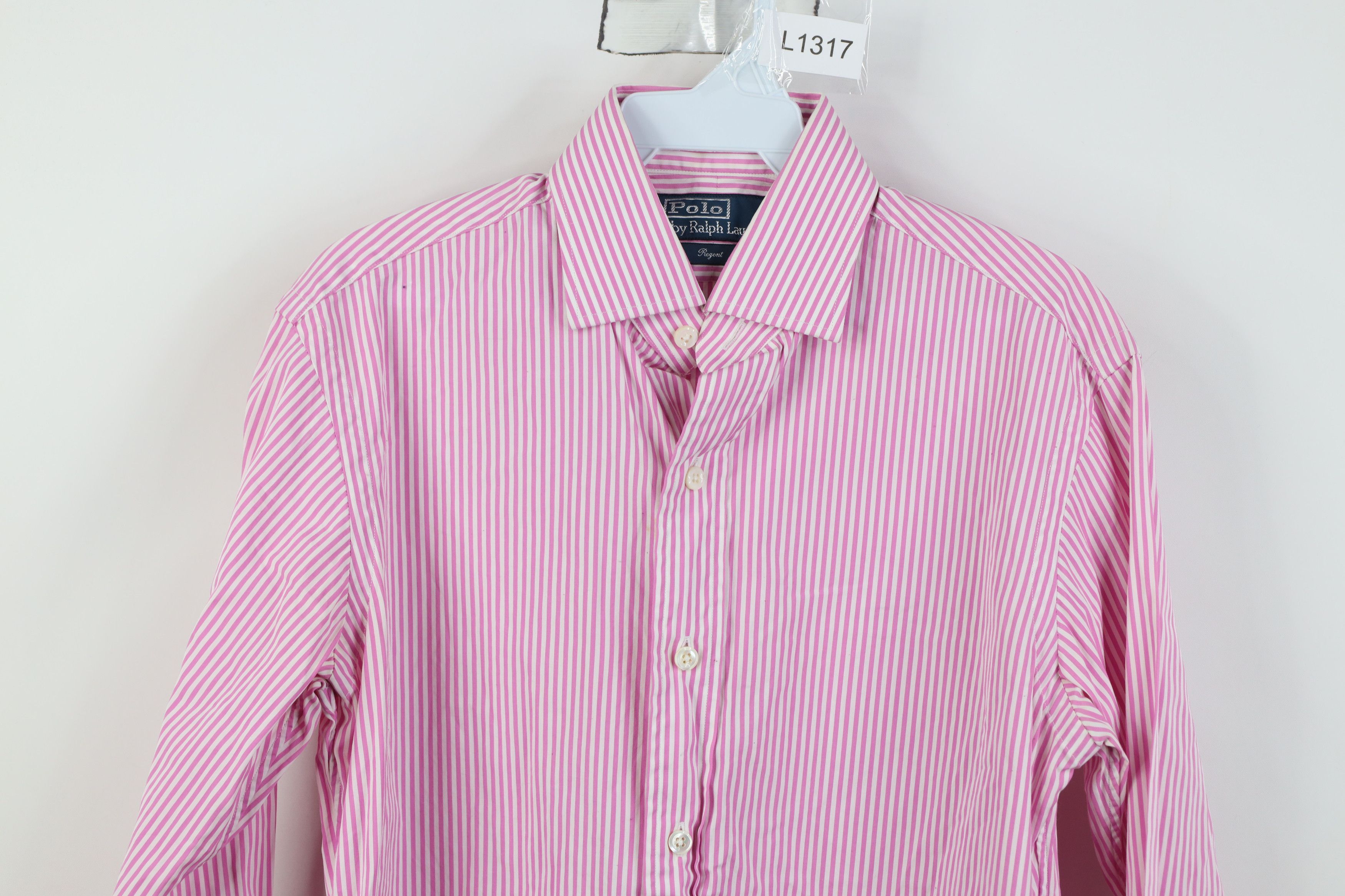 Ralph Lauren Vintage 90s Ralph Lauren Striped Collared Button Shirt Pink Size US M / EU 48-50 / 2 - 2 Thumbnail