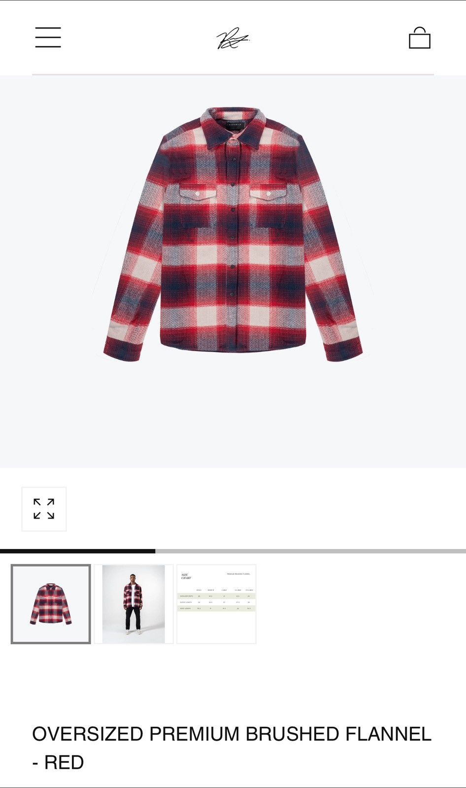 Richie Le Collection OVERSIZED PREMIUM BRUSHED FLANNEL Size US S / EU 44-46 / 1 - 1 Thumbnail