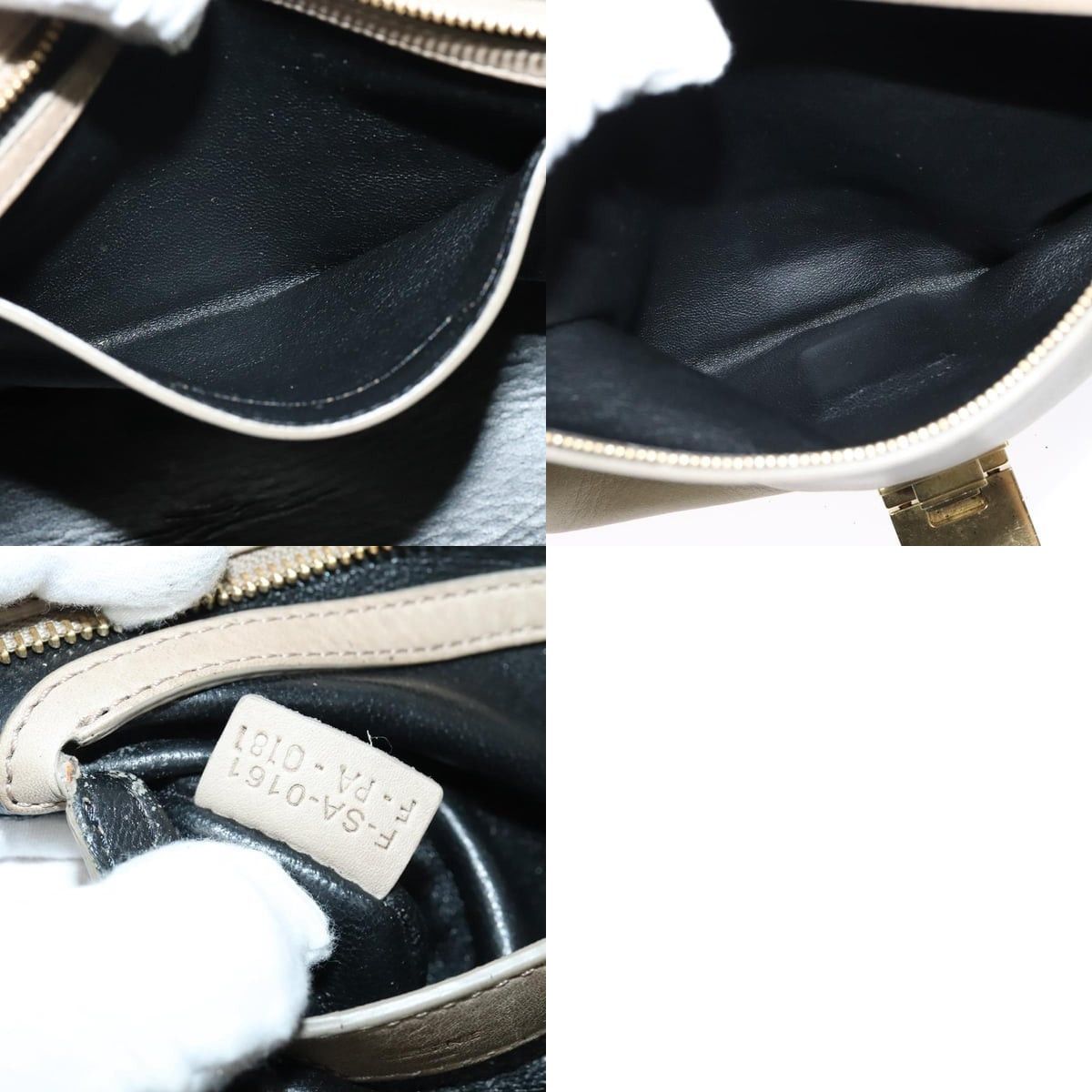Celine CELINE Trapeze Hand Bag Leather Suede Beige Black Gold Size ONE SIZE - 13 Thumbnail
