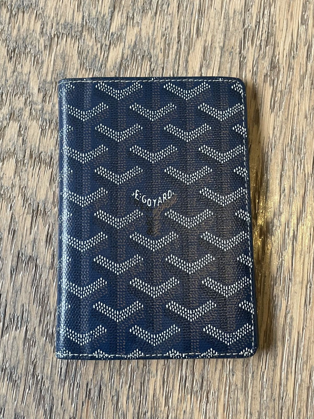 image of Goyard Passport Wallet in Blue, Men's