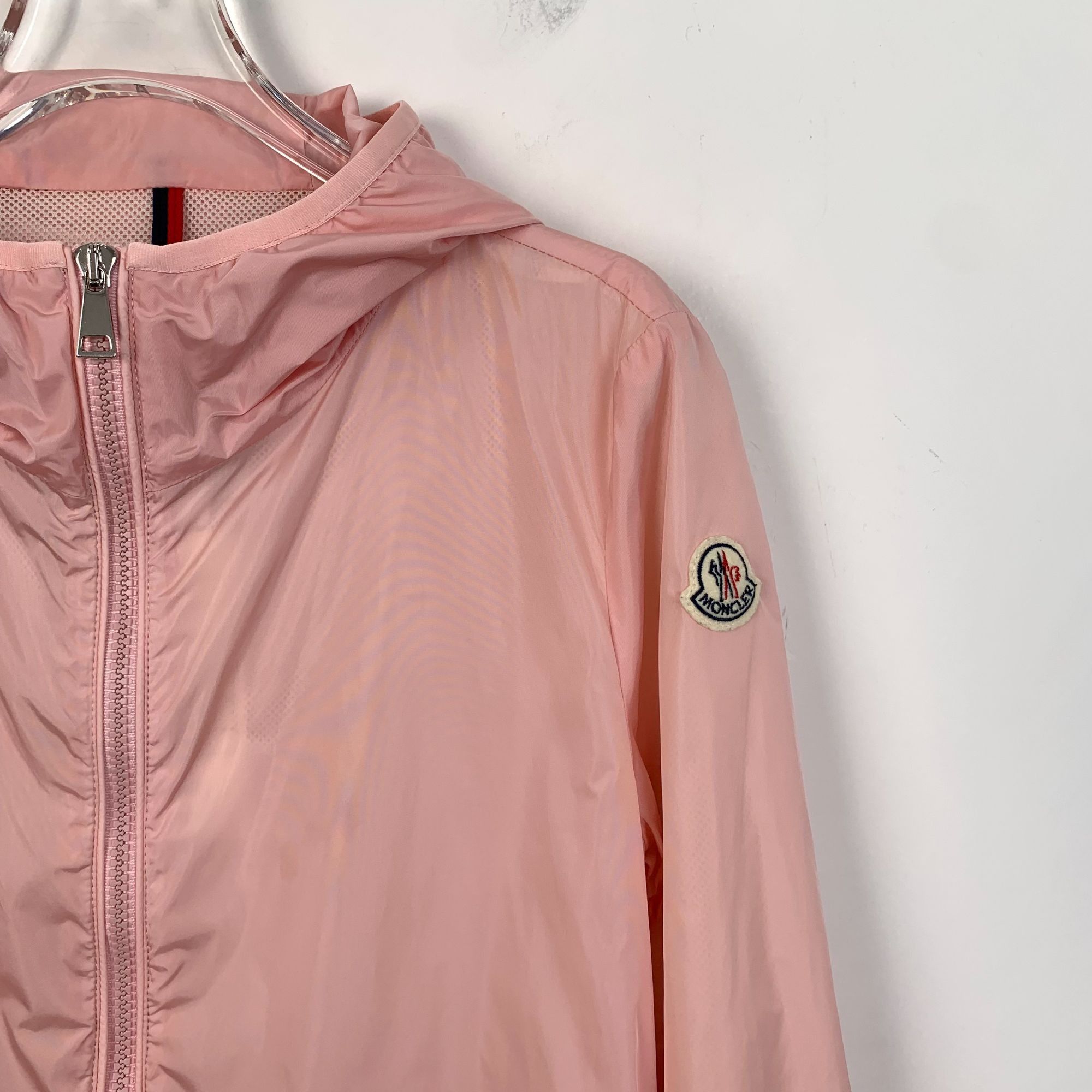 Moncler Moncler Womens Pink Hooded Windbreaker Jacket Size XS / US 0-2 / IT 36-38 - 3 Thumbnail