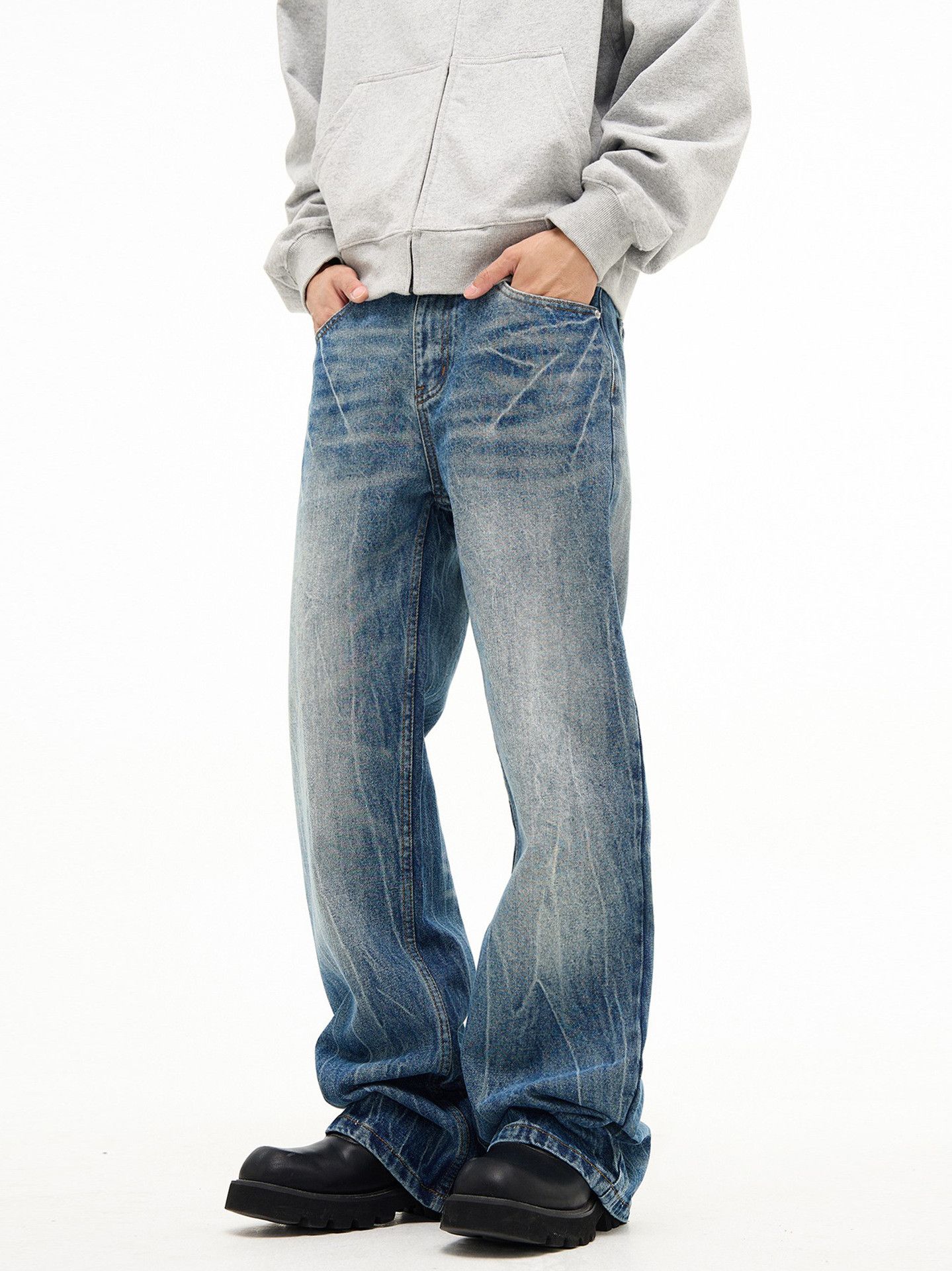 Japanese Brand × Jean Lightning wash vintage cleanfit straight bootcut jeans Size US 32 / EU 48 - 1 Thumbnail