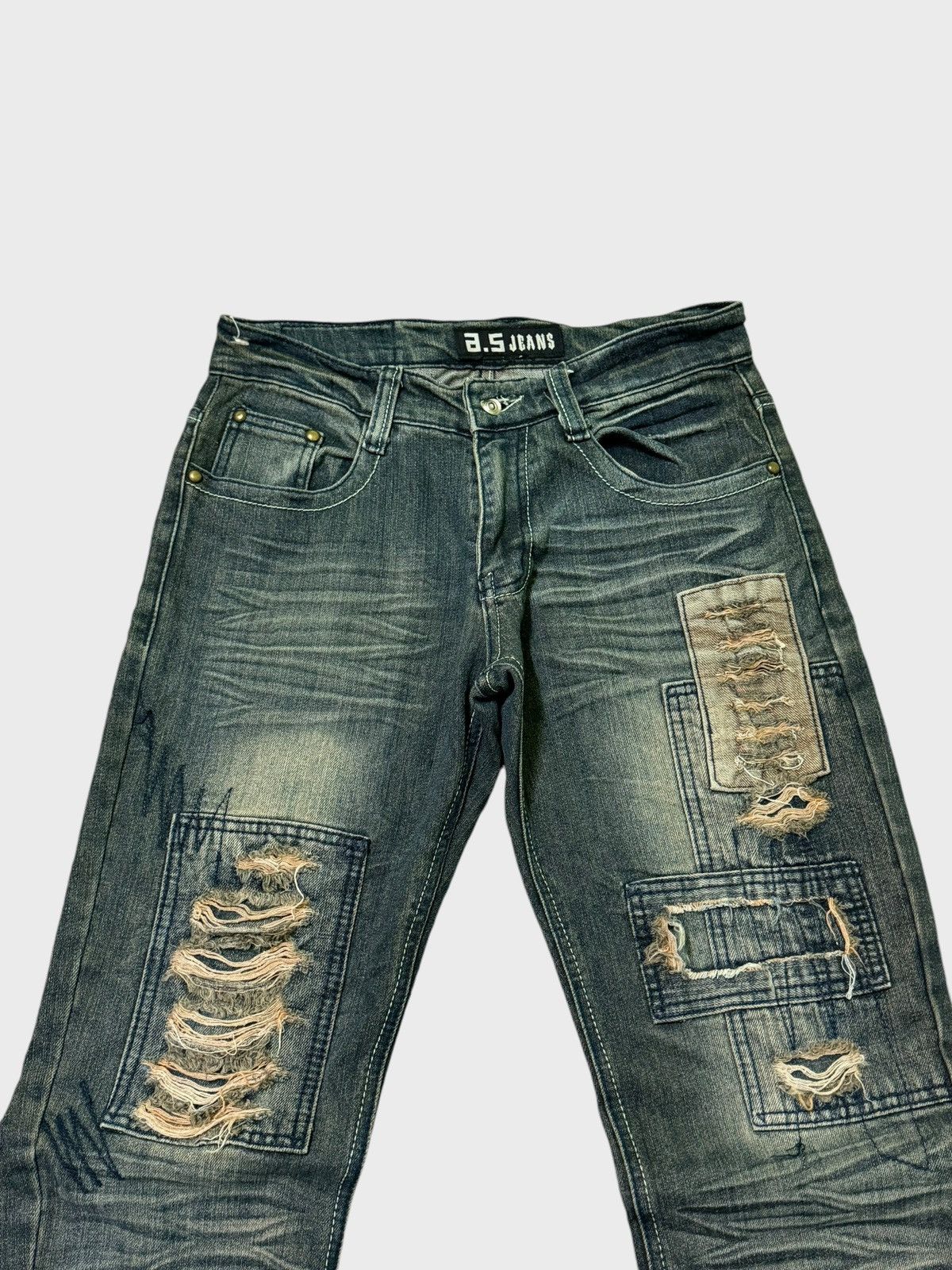 Hysteric Glamour × If Six Was Nine × Le Grande Bleu (L.G.B.) A.S Jeans Patches Mud Clawn Mark Denim Pants Size US 29 - 3 Thumbnail
