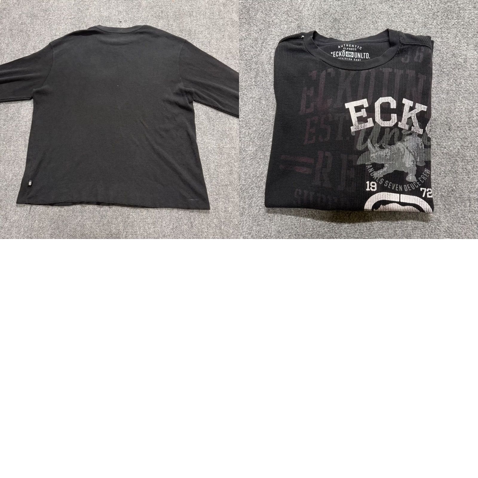 Vintage VINTAGE Ecko Unltd Thermal Long-sleeve Shirt Men 3XLT Black Grunge Skater Y2K Size US XXL / EU 58 / 5 - 8 Thumbnail