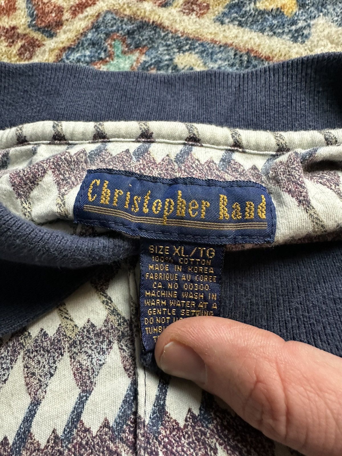 Vintage Vintage Christopher Rand Striped Patterned Polo Shirt Large Size US L / EU 52-54 / 3 - 3 Thumbnail