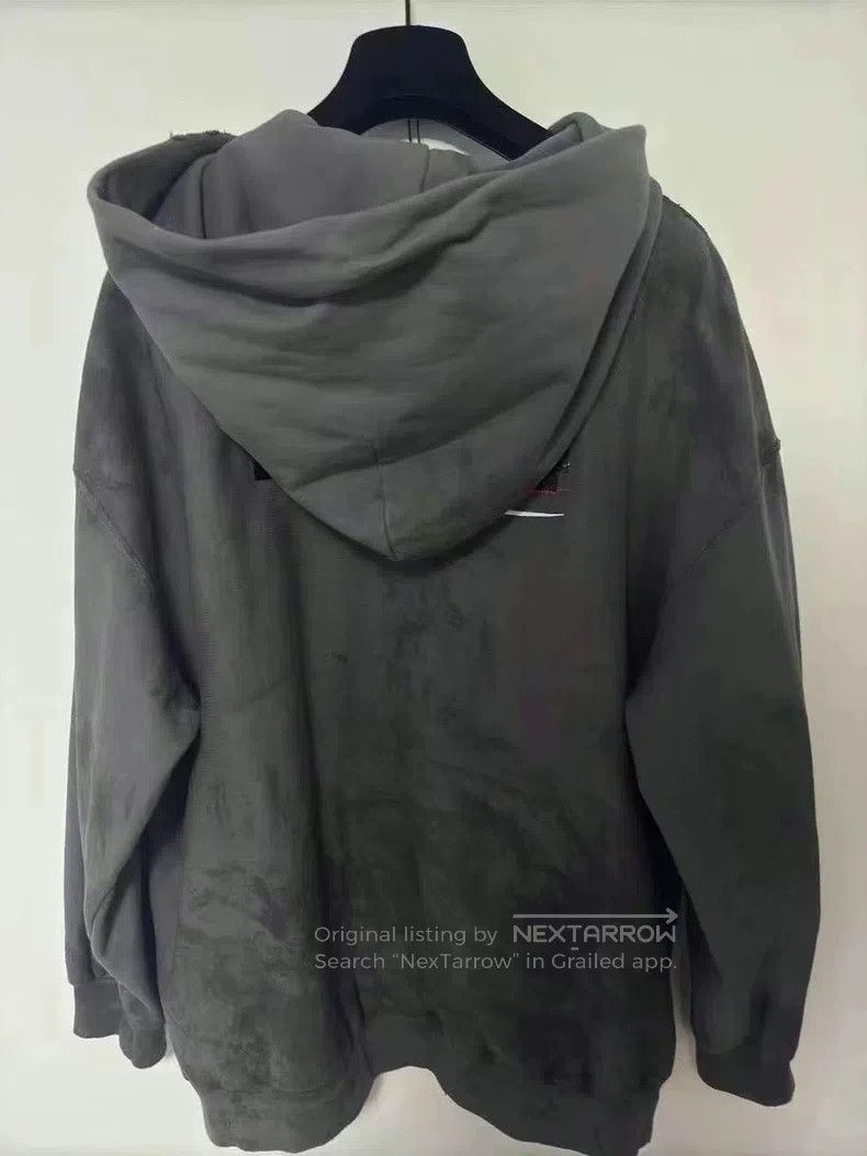Balenciaga Balenciaga Grey Mud-Dyed Coca-Cola Printed Zipper Hoodie Size US XL / EU 56 / 4 - 2 Thumbnail