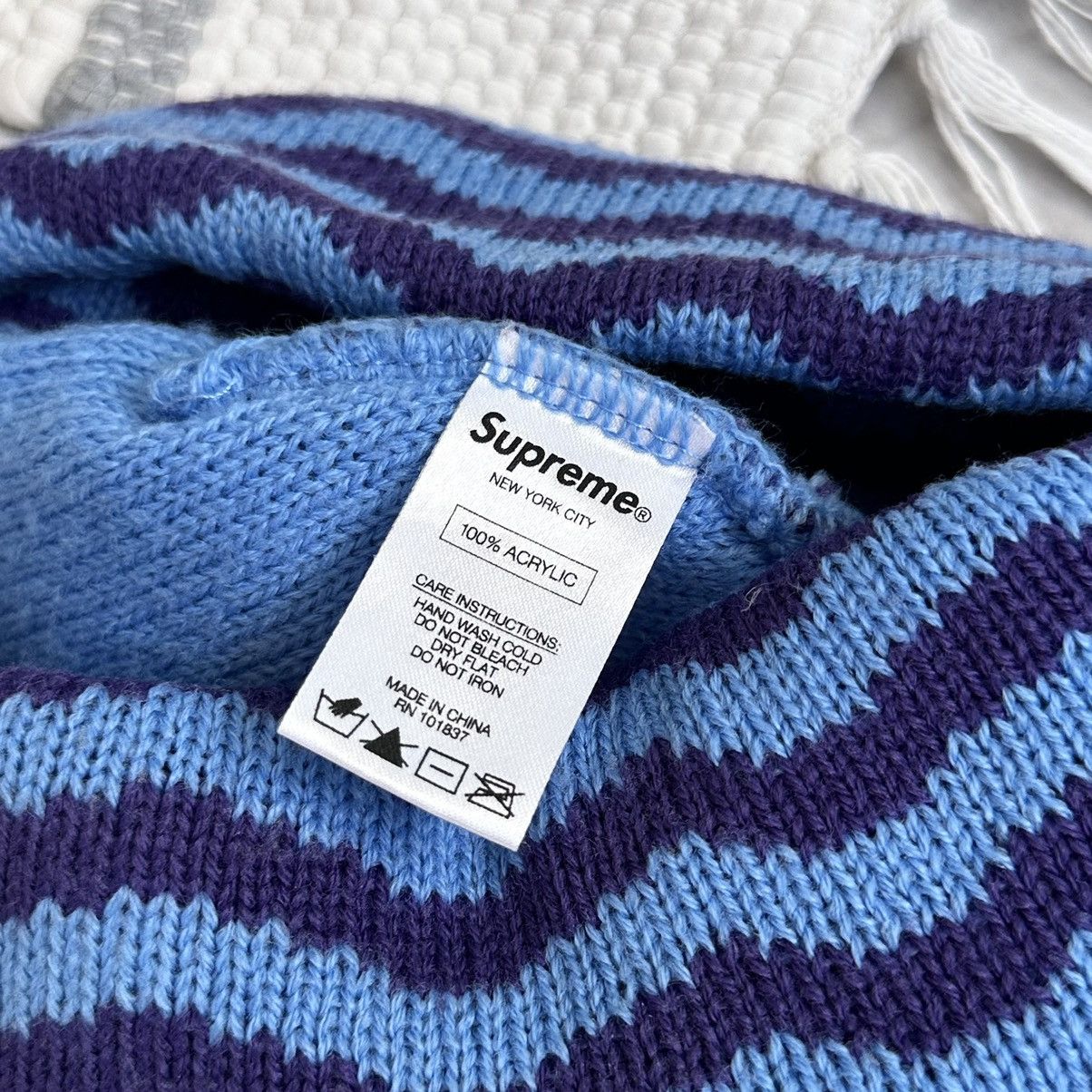 Supreme FW17 Supreme Zig Zag Stripe Beanie Hat Purple Blue Size ONE SIZE - 6 Thumbnail