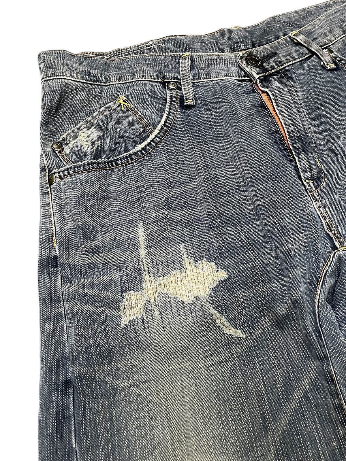 Edwin × Hysteric Glamour Edwin XV-Function Boro Heavy stitched Spiral Cropped Jeans Size US 34 / EU 50 - 9 Thumbnail
