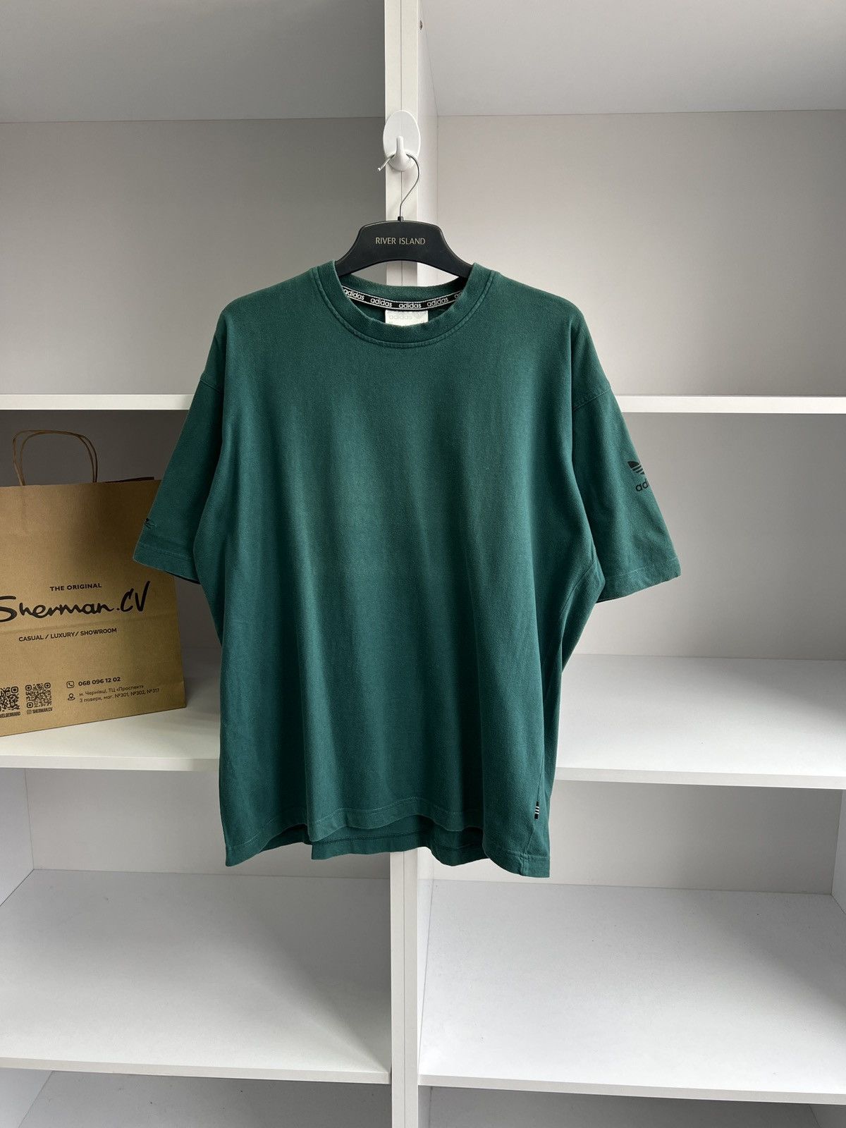Adidas × Vintage Vintage Adidas Green 90s style T-Shirt Size US L / EU 52-54 / 3 - 1 Thumbnail