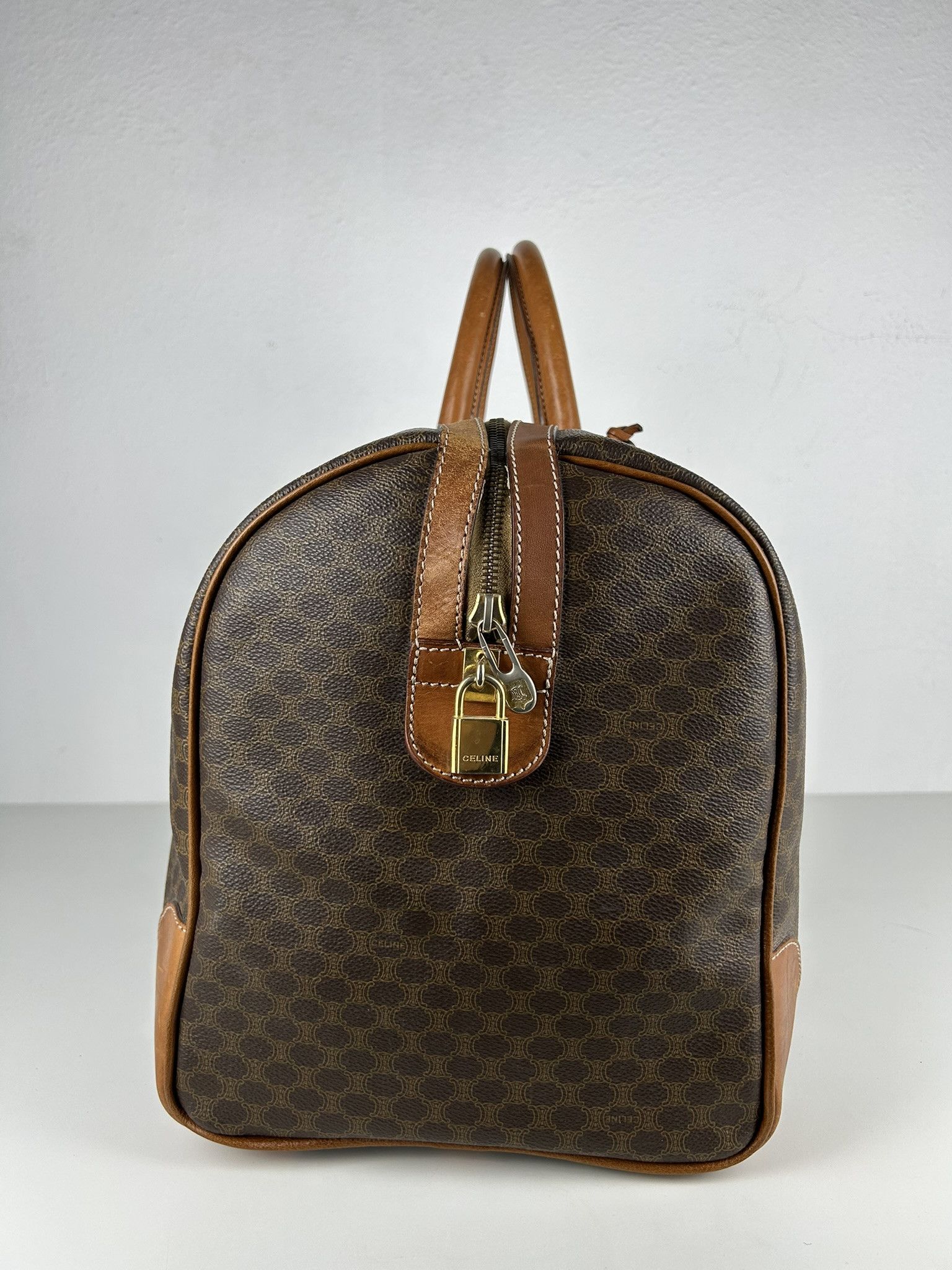 Celine Vintage 90s Celine macadam monogram boston bag Size ONE SIZE - 3 Thumbnail