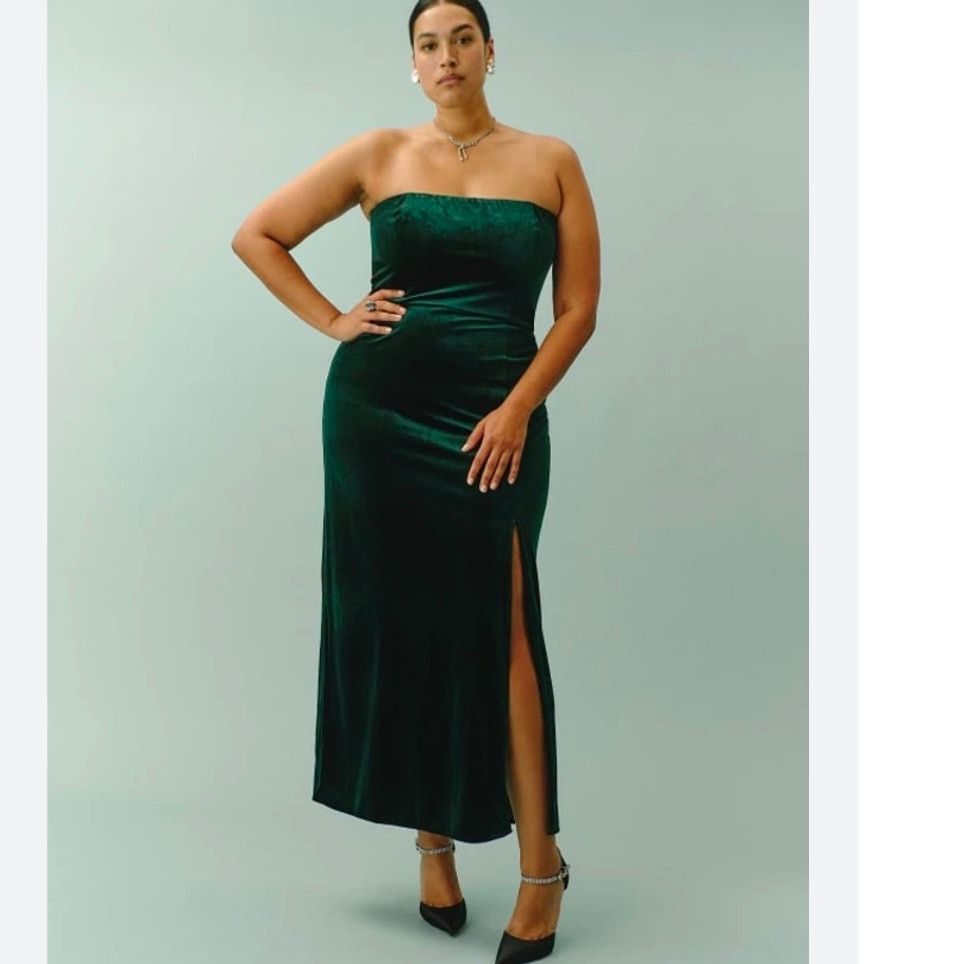 reformation beacon velvet dress emerald green size S C4 -  wpequipmentugltd.com