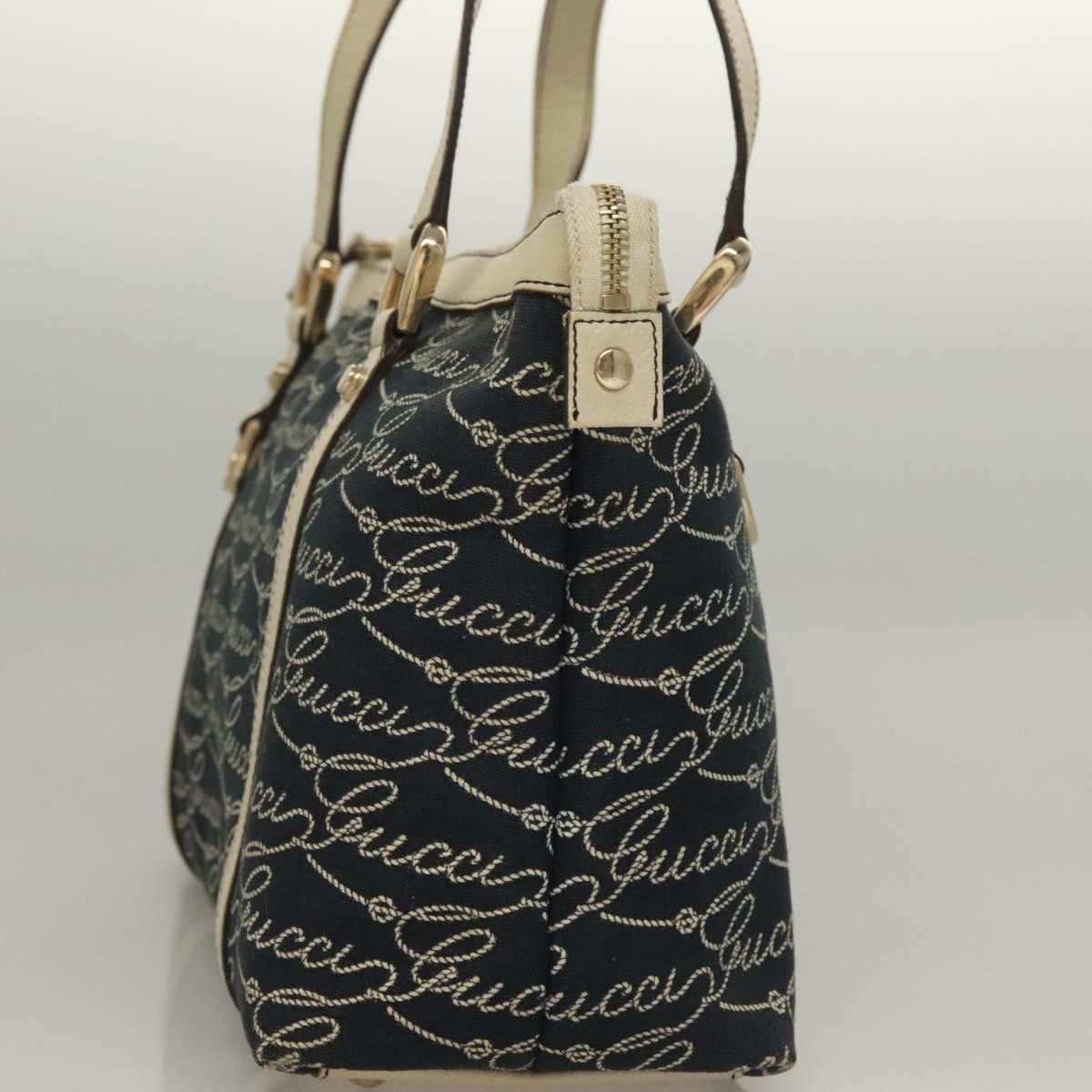 Gucci GUCCI Tote Bag Canvas Navy Gold Size ONE SIZE - 4 Thumbnail