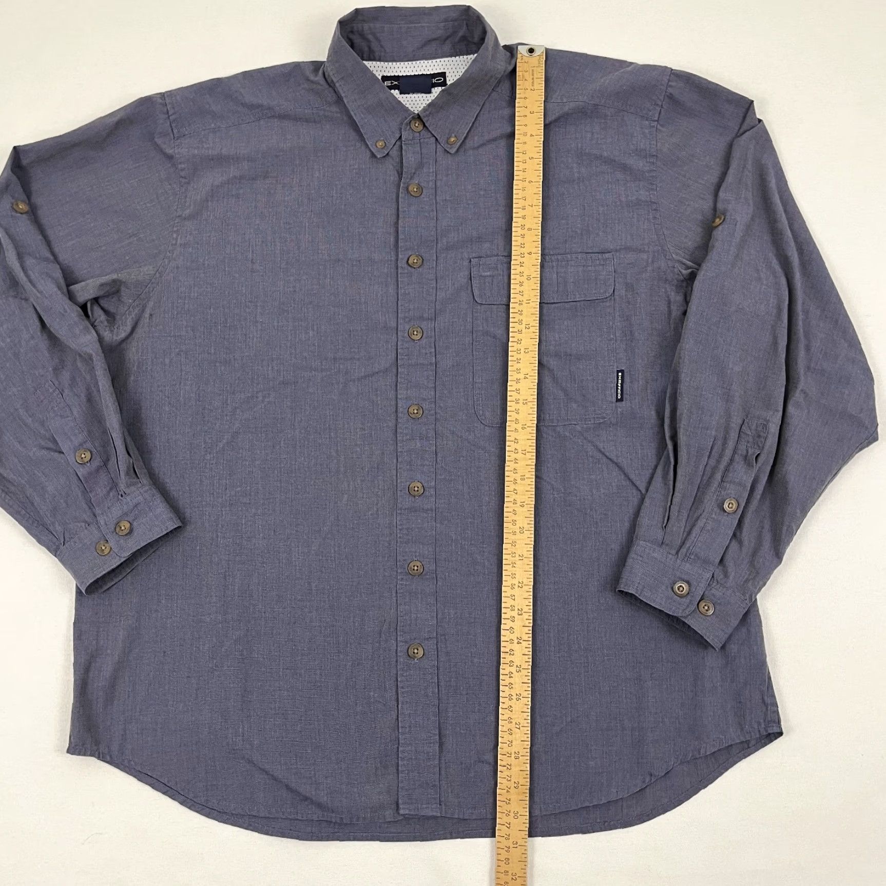 ExOfficio VINTAGE ExOfficio Shirt Mens XL Blue Roll Tab Vented Hiking Fishing Outdoors Button-Down Size US XL / EU 56 / 4 - 4 Thumbnail