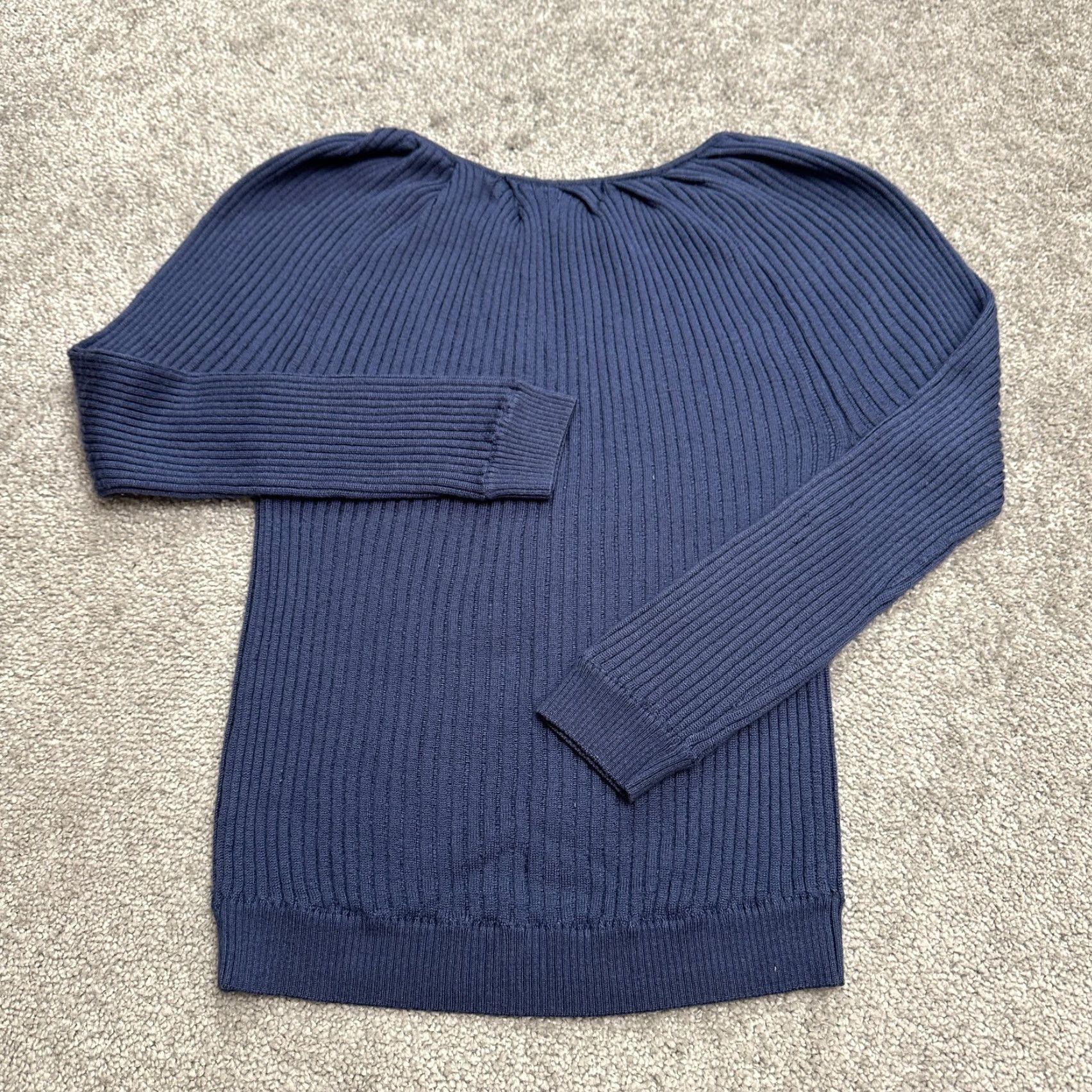 Vintage Joseph A. Keyhole Ribbed Knit Top Sweater Women's Small Blue Acrylic Wool Casual Shirt Blouse Womens Size S Size S / US 4 / IT 40 - 2 Thumbnail