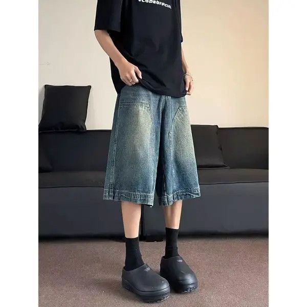 Japanese Brand VIBE Blue washed vintage distressed denim shorts y2k Size US 32 / EU 48 - 8 Thumbnail