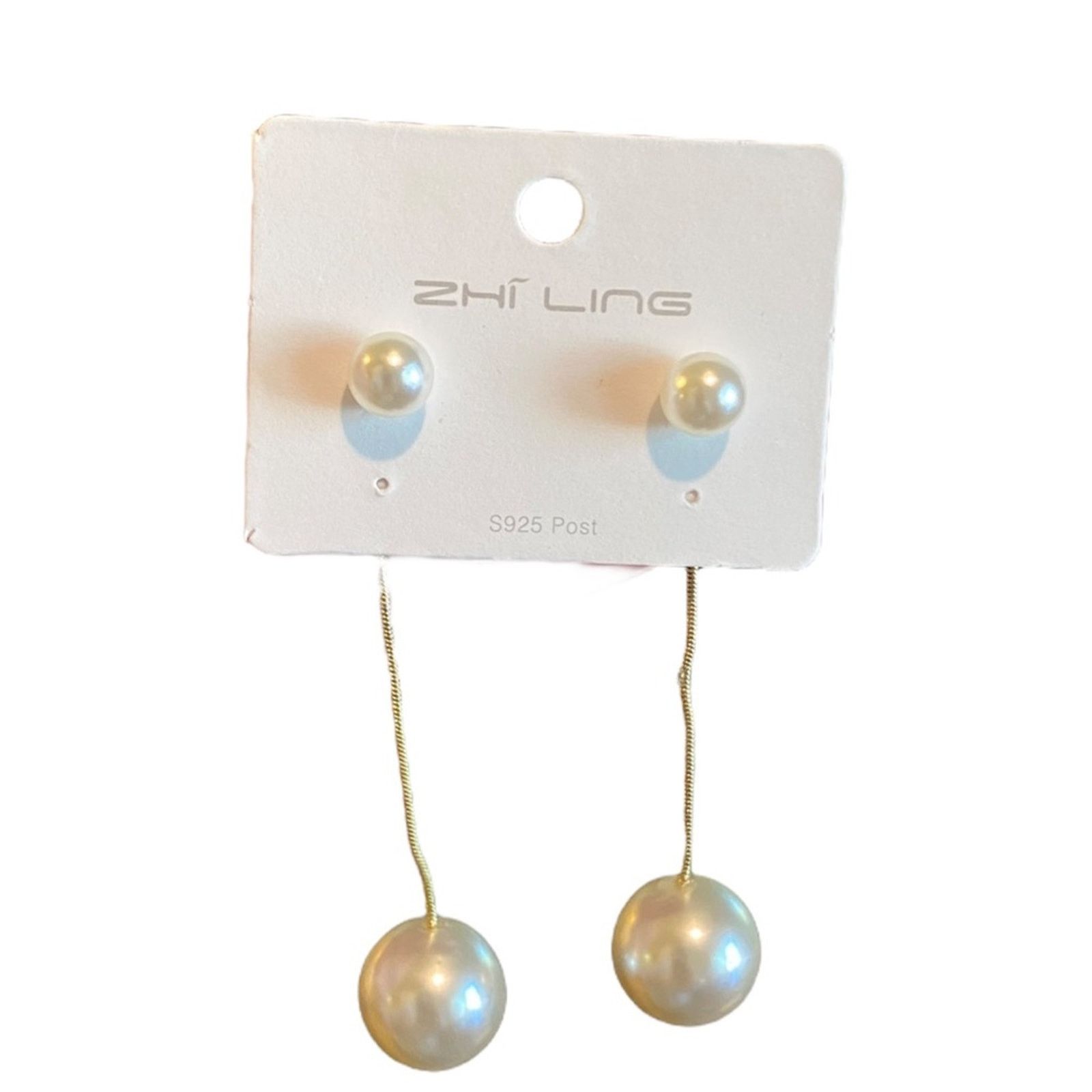 Other Pearl Dangle 2 Way Drop Or Stud Earrings NEW Size ONE SIZE - 2 Thumbnail