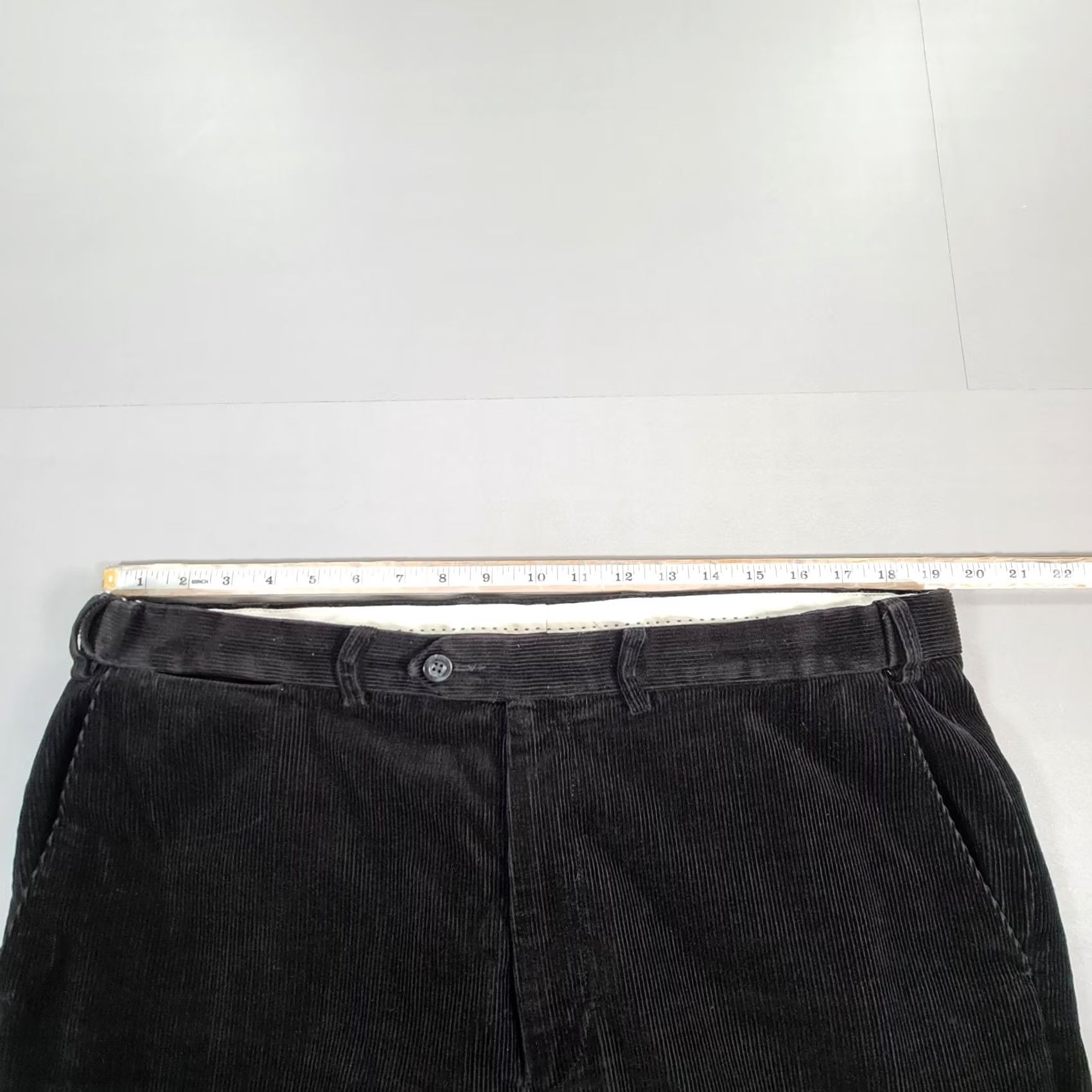 Marks & Spencer M&S Sartorial Mens Trousers Black W38 L31 Corduroy Pants Casual Chino Flat Front Button Zip Pockets Regular Mens Size US 38 / EU 54 - 6 Thumbnail