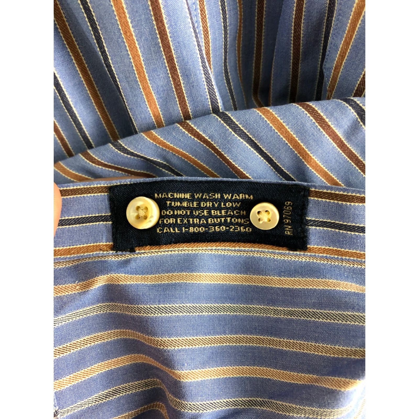 Vintage Scott Barber Shirt XL Men Blue Striped Long Sleeve Button-Down Collar Shirt Size US XL / EU 56 / 4 - 7 Thumbnail