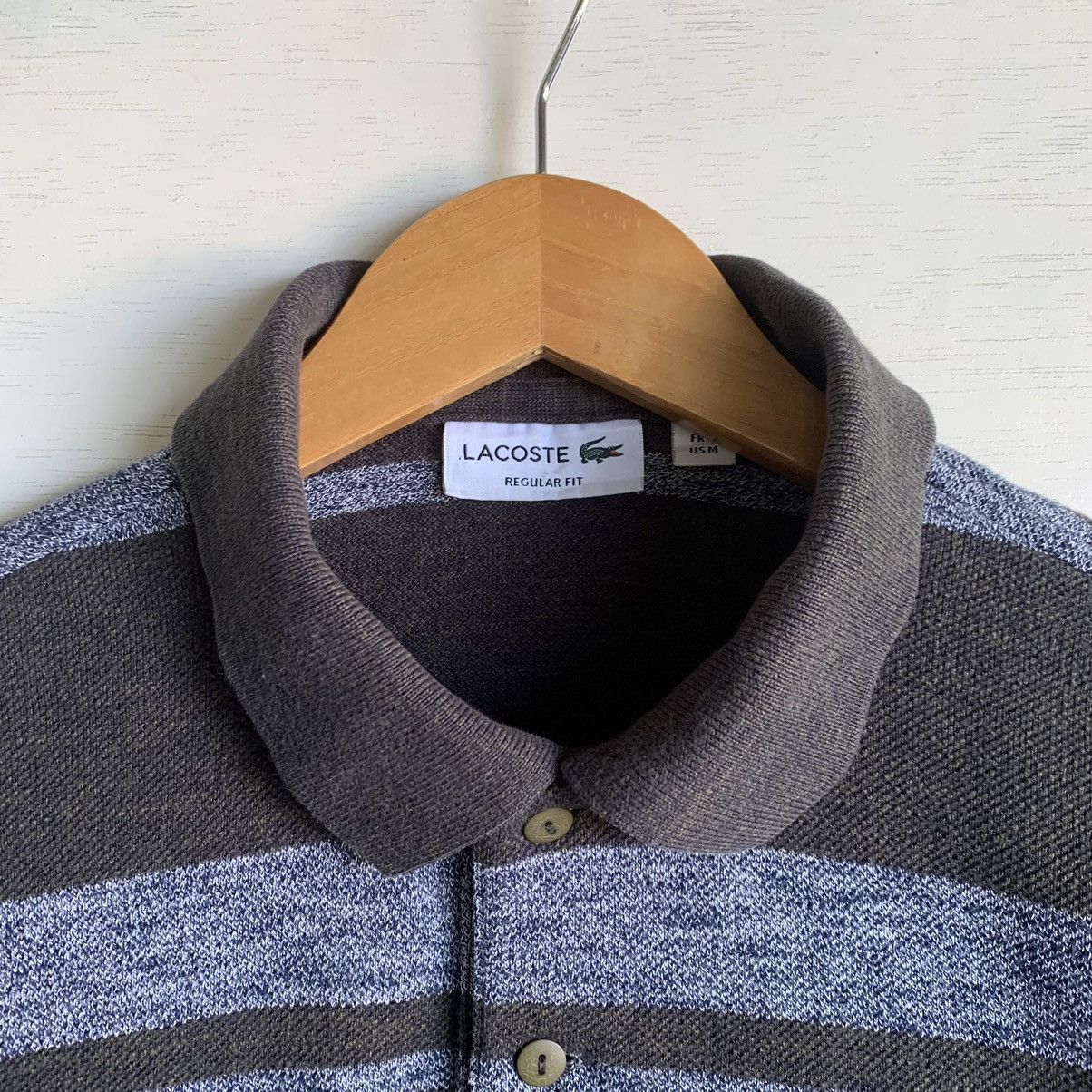 Lacoste Vintage Long Sleeve Lacoste Striped Polo Shirt Size US M / EU 48-50 / 2 - 7 Thumbnail