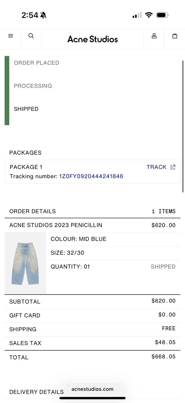 Acne Studios ACNE STUDIOS 2023 PENICILLIN (mid blue) Size US 32 / EU 48 - 6 Thumbnail