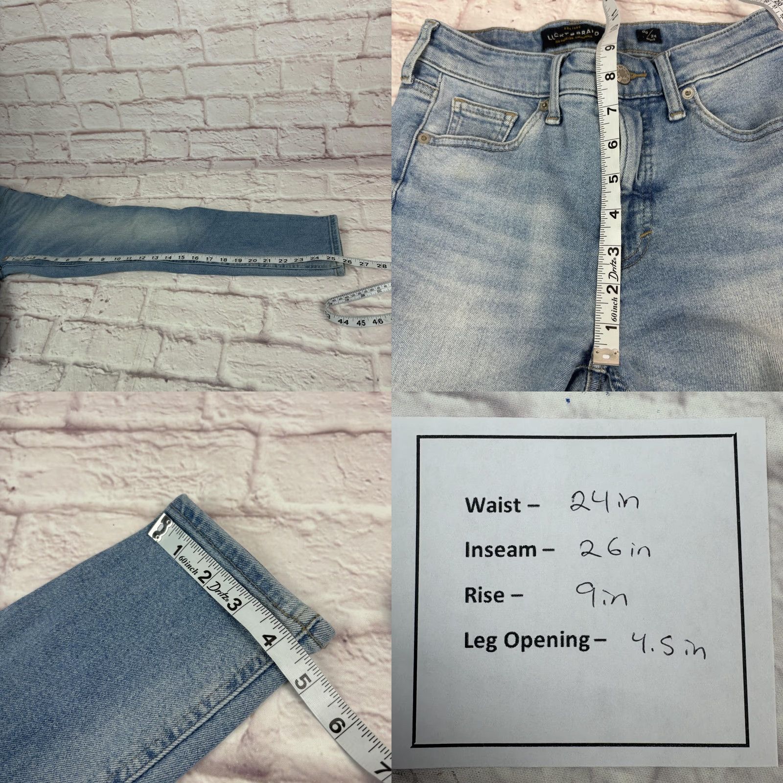 Lucky Brand Lucky Brand Bridgette Skinny Jeans Womens 00/24 Light Wash High Rise Ankle Denim Size 24" / US 00 / IT 34 - 8 Thumbnail