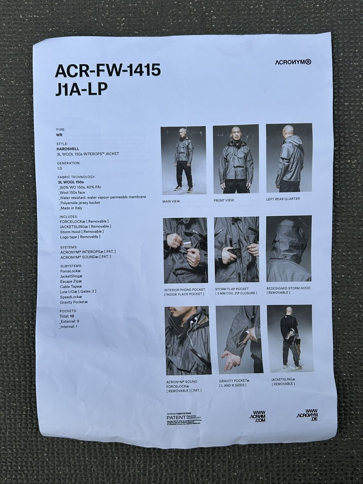 Acronym Acronym J1A-LP aw14 loro piana Size US M / EU 48-50 / 2 - 21 Thumbnail