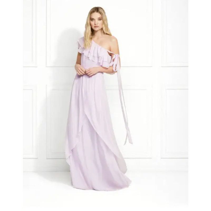 Rachel Zoe RACHEL ZOE Susanna One Shoulder Ruffled Maxi Gown Lilac 8 Size M / US 6-8 / IT 42-44 - 1 Thumbnail