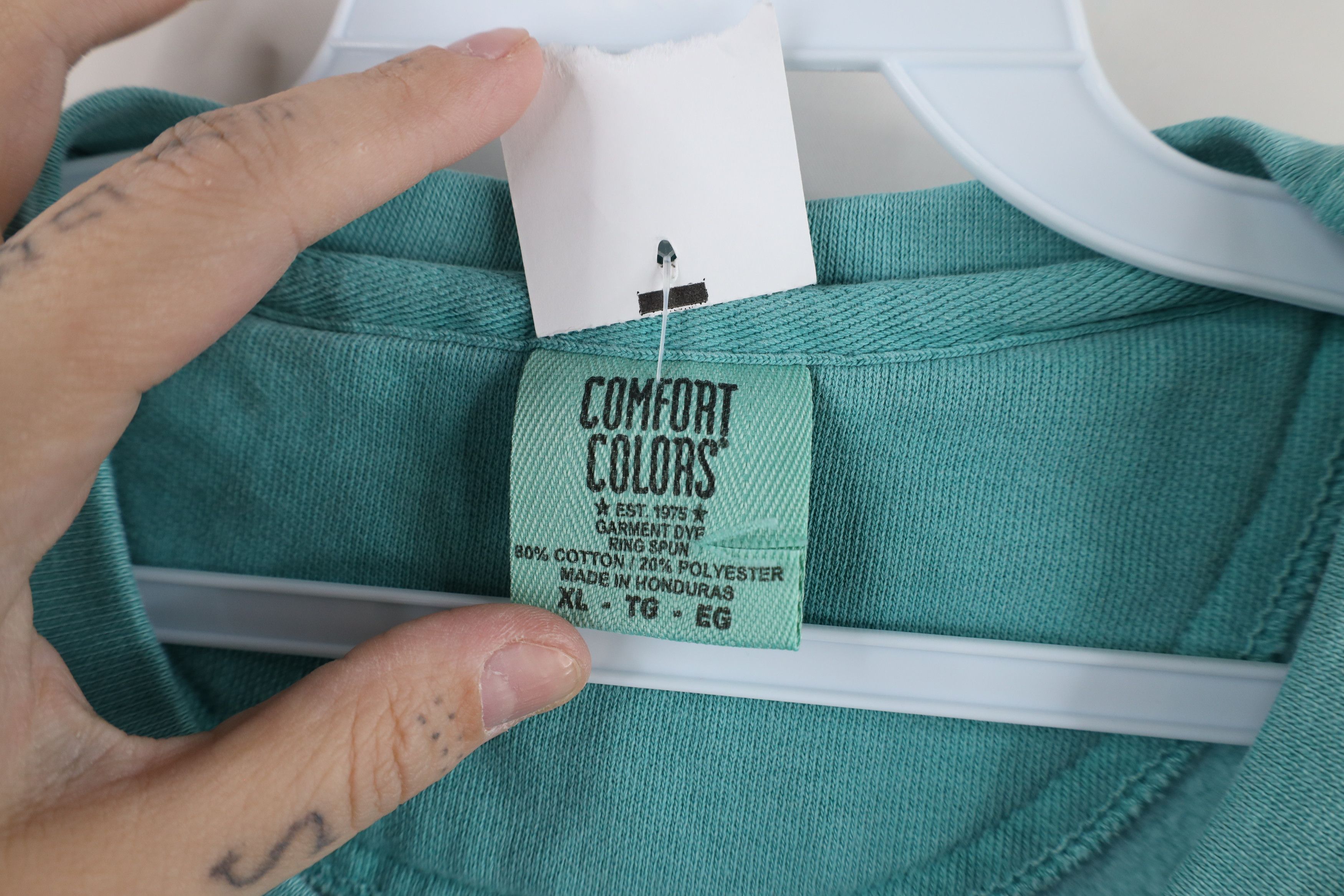 Vintage Deadstock Vintage 90s Streetwear Stonewash Sweatshirt Teal Size US XL / EU 56 / 4 - 7 Thumbnail