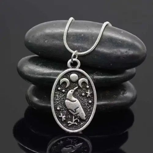 Japanese Brand Triple Moon Goddess Viking Jewelry Odin Raven Amulet Size ONE SIZE - 2 Thumbnail